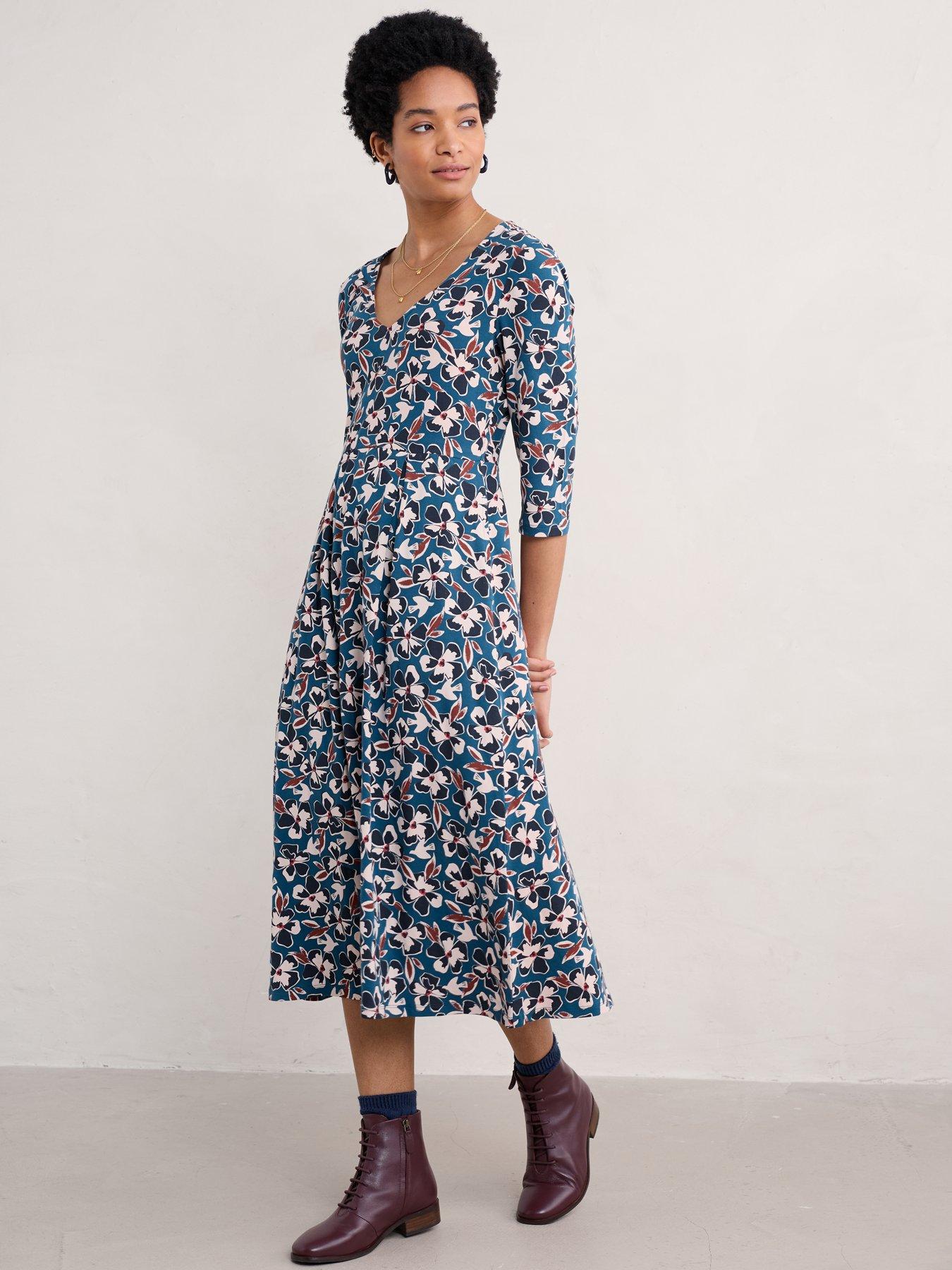 seasalt-cornwall-cotton-rich-v-neck-midi-dress-blue