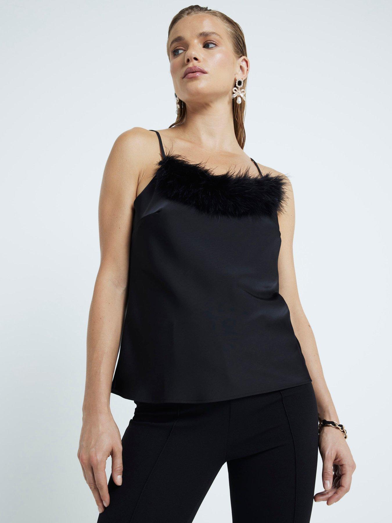 river-island-feather-trim-cami-top-black