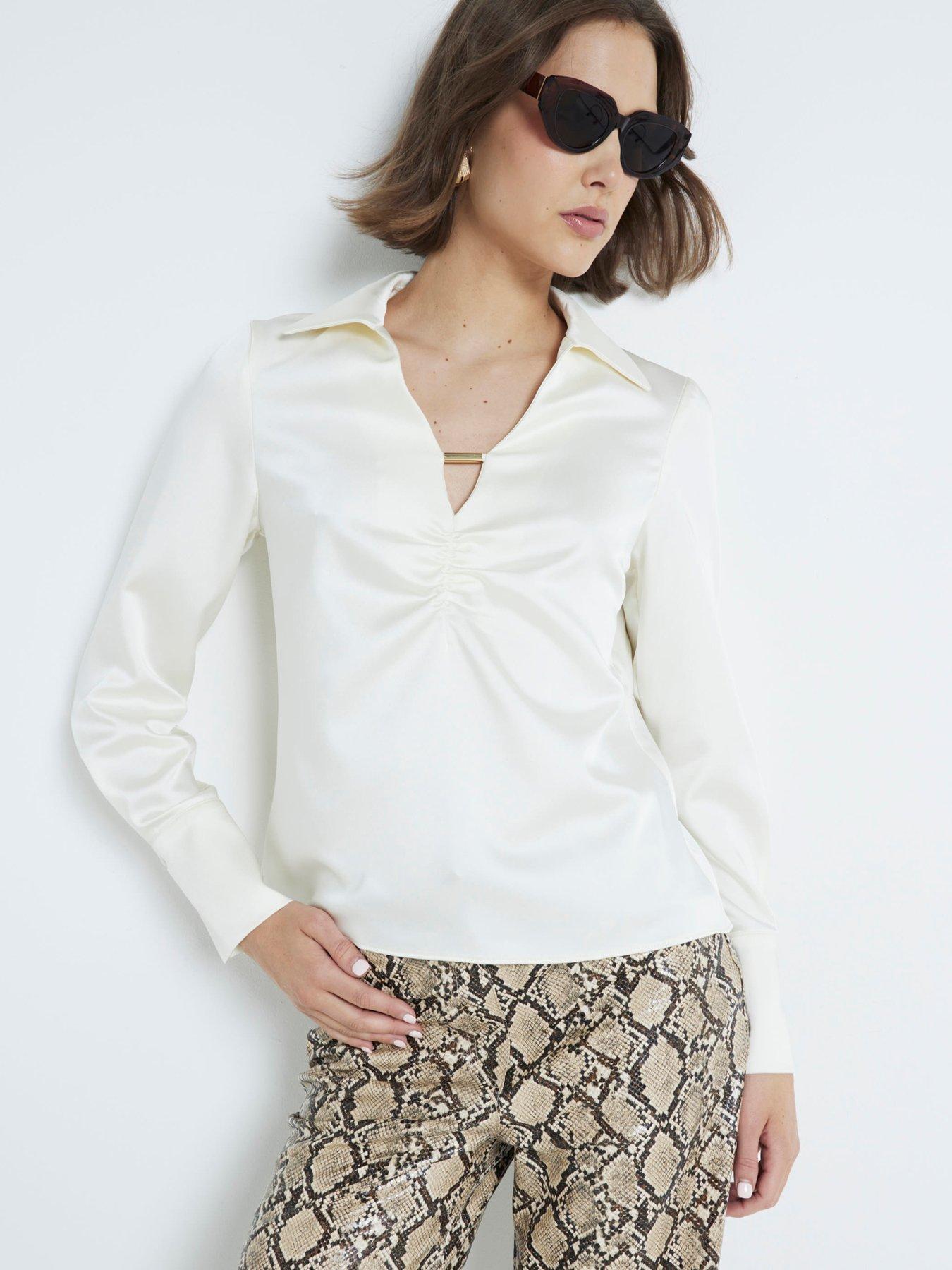 river-island-detailed-ruched-blouse-cream