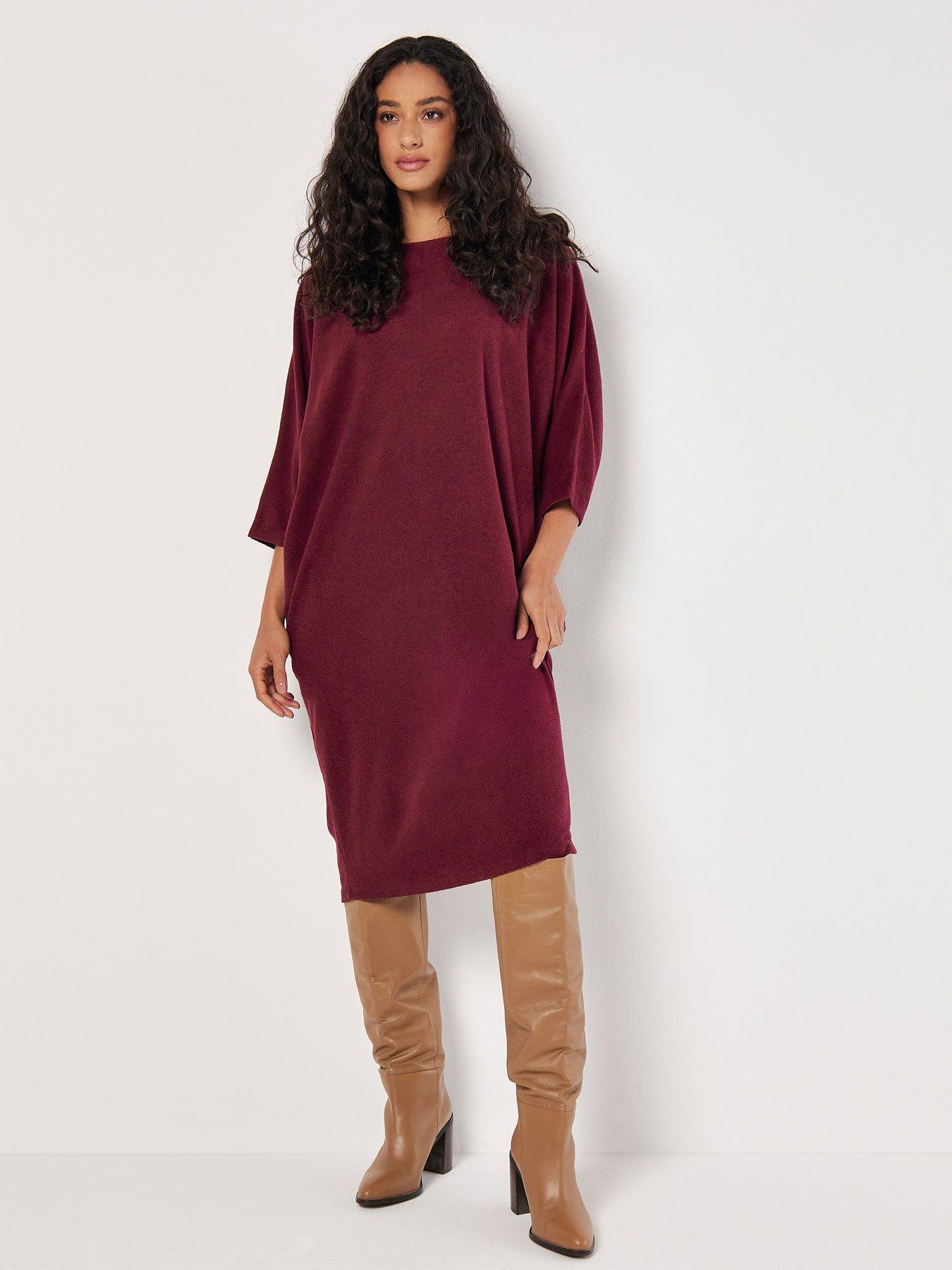 apricot-bonded-rib-cocoon-dress-redback