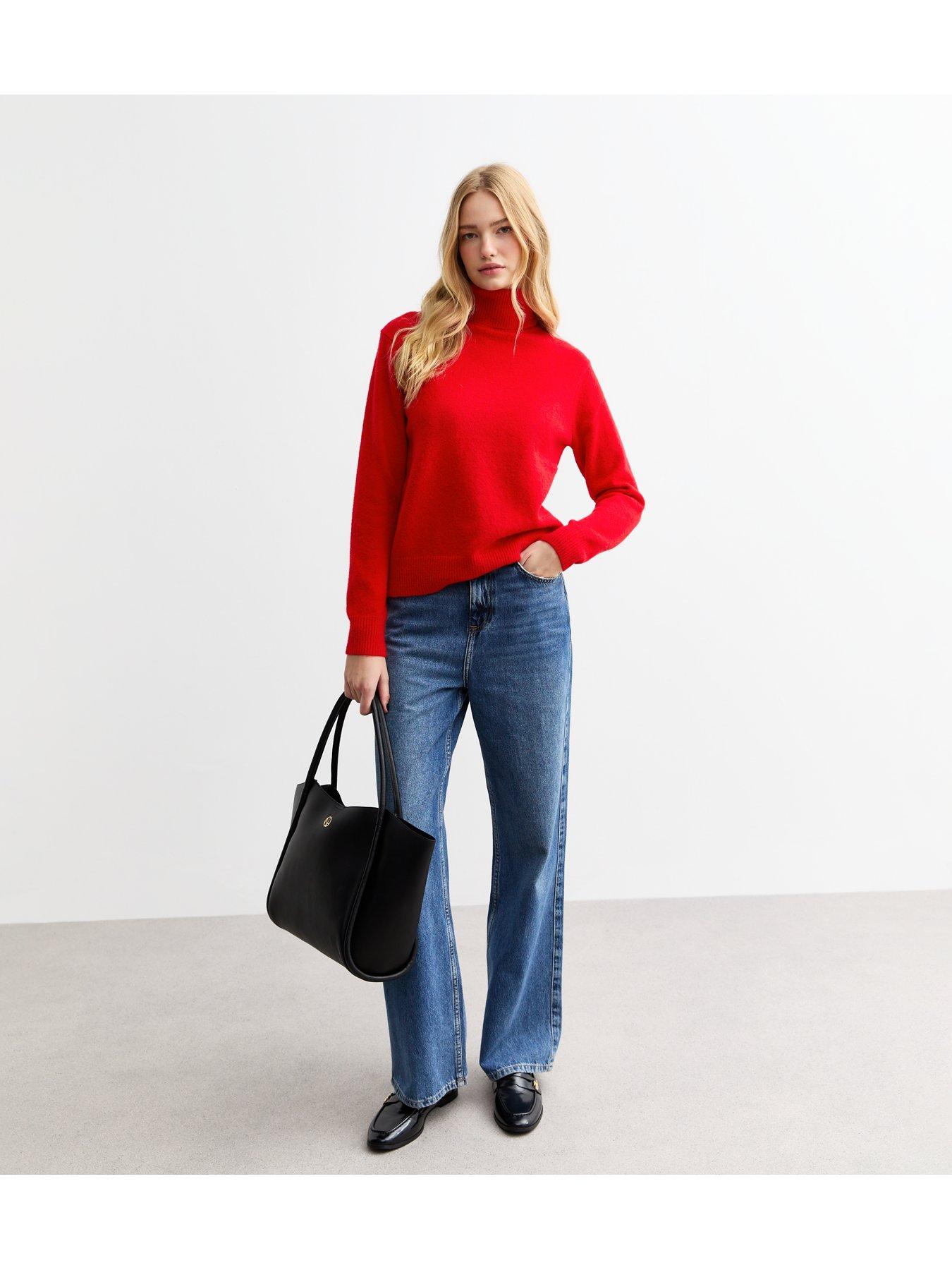 Image 5 of 5 of New Look Knit Roll Neck Jumper - Red