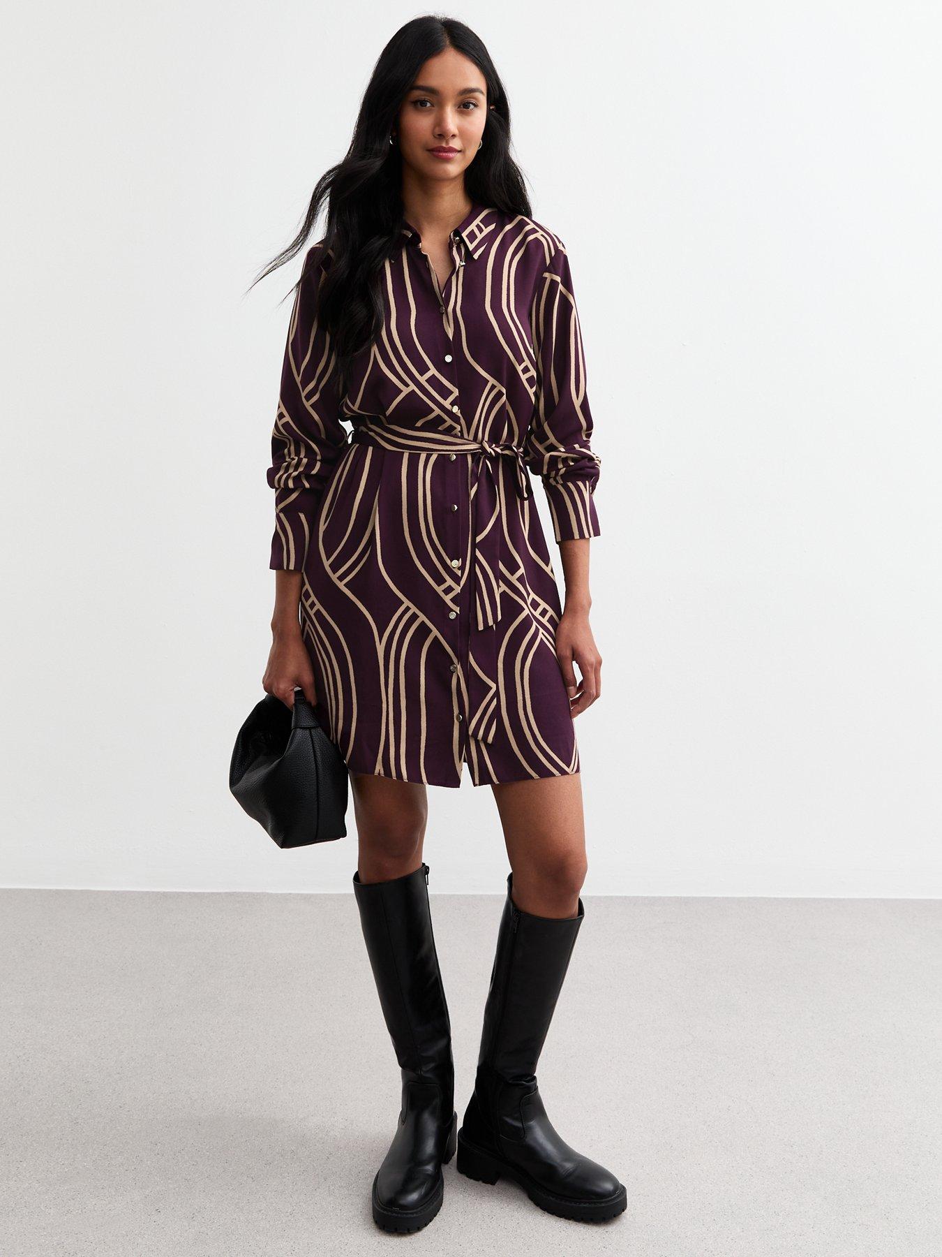 new-look-purple-geometric-mini-shirt-dress-print