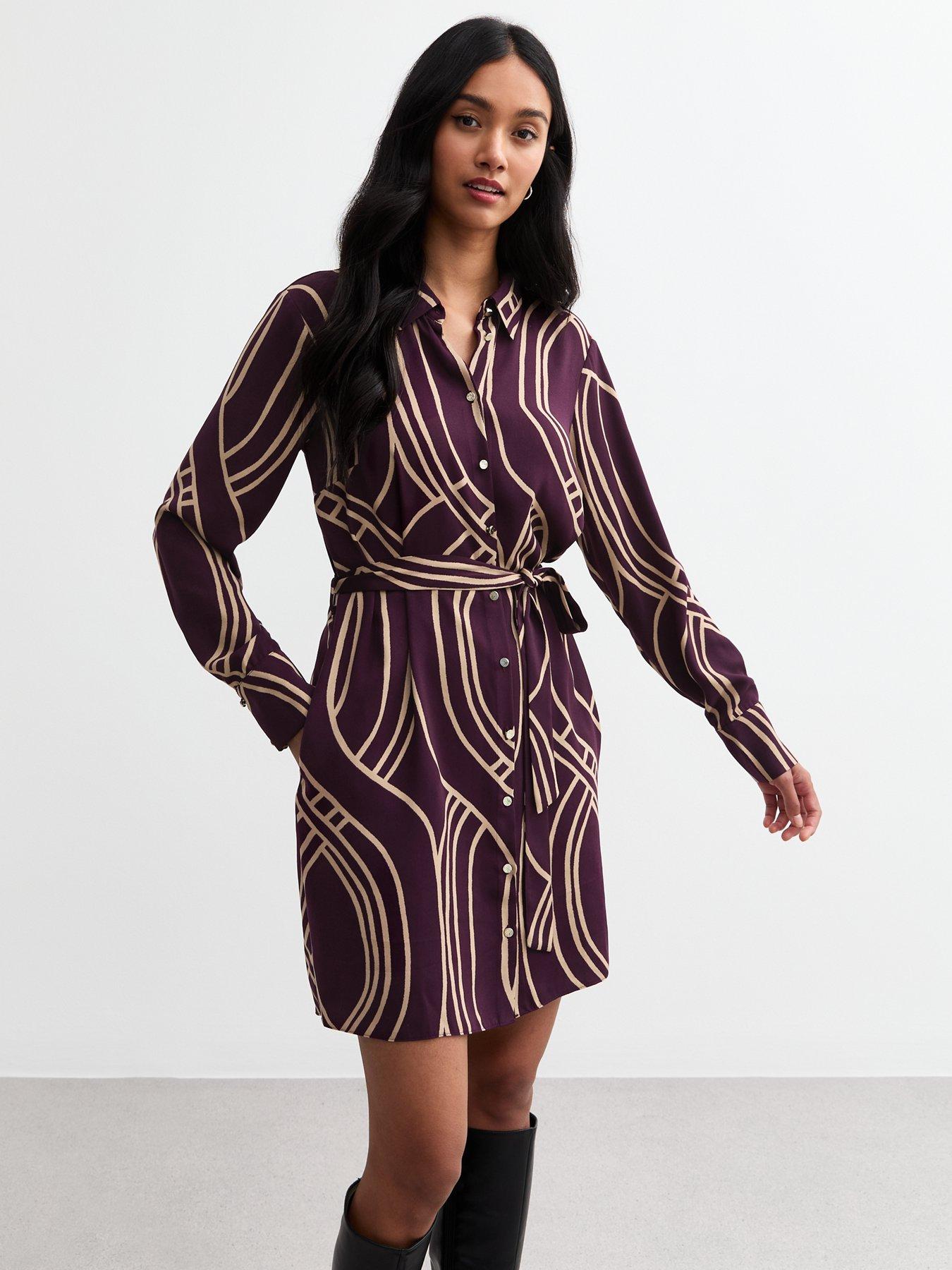 new-look-purple-geometric-print-mini-shirt-dressback