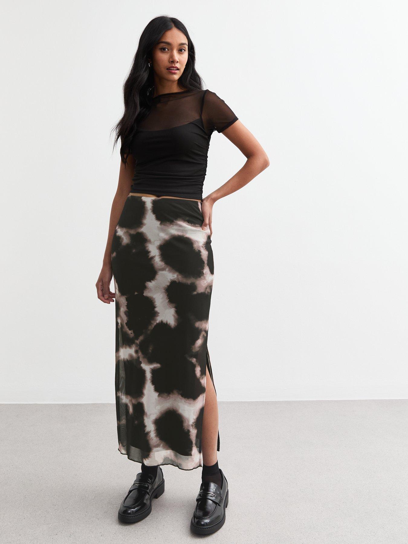 new-look-inky-mesh-midi-skirt-print