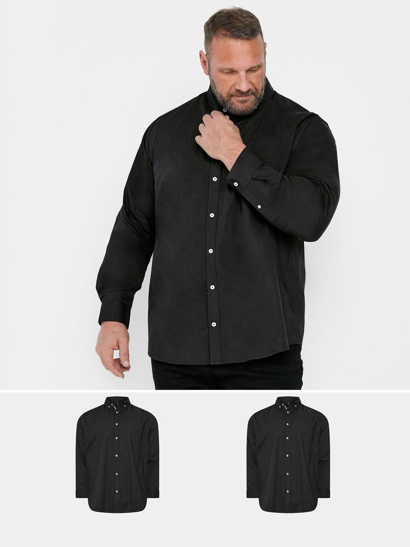 badrhino-2-pack-long-sleeve-poplin-shirt-black
