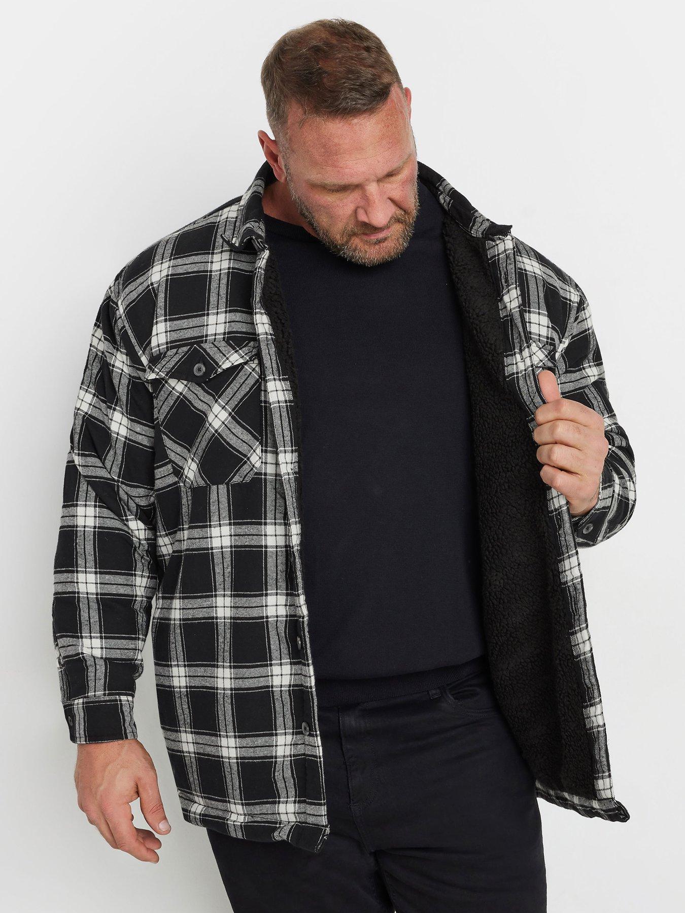 Image 1 of 2 of BadRhino Checked Borg Shacket - Black