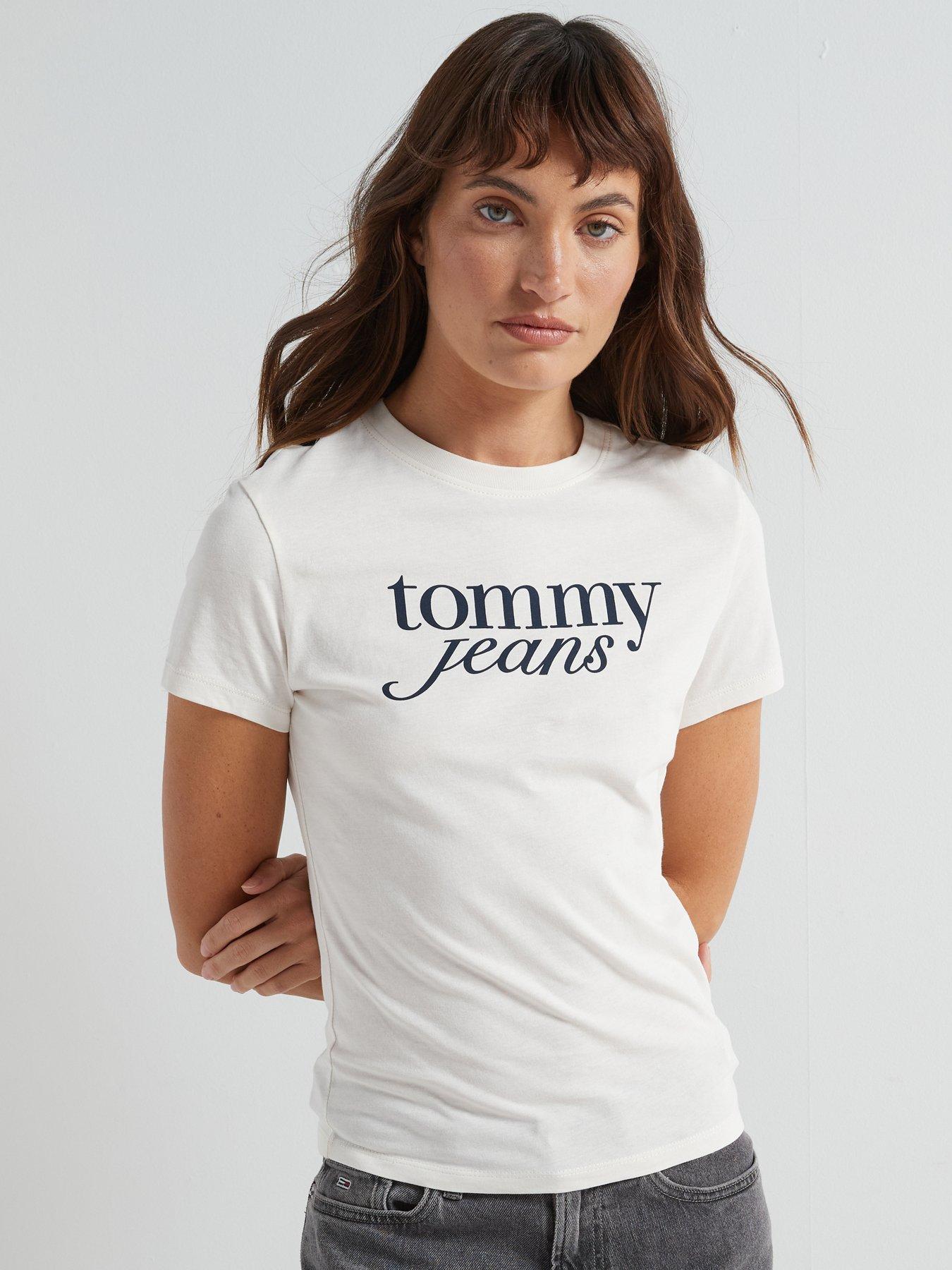Image of Tommy Jeans Script Logo T-Shirt - White