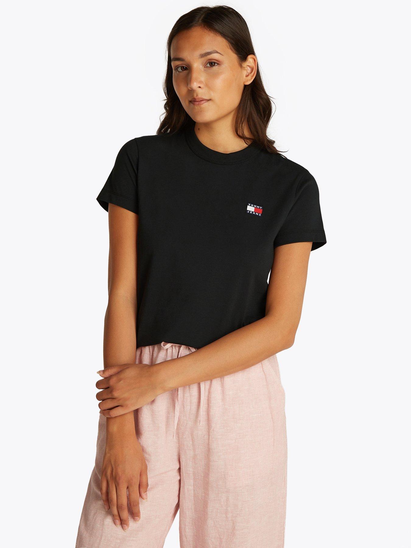 Image of Tommy Jeans Badge Logo Relaxed T-Shirt - Black