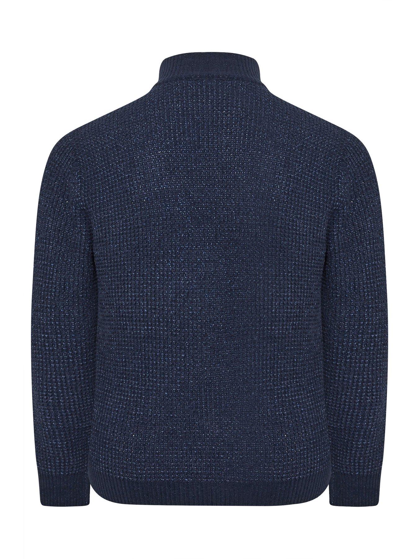 badrhino-big-amp-tall-quarter-zip-knitted-jumper-bluestillFront