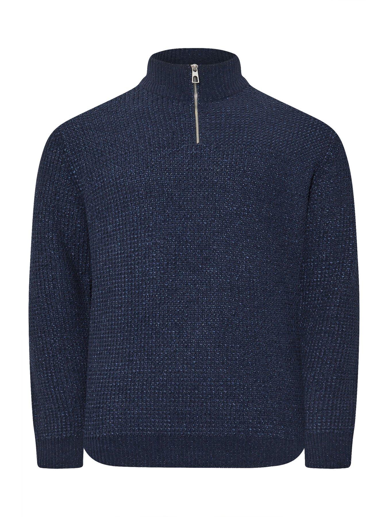 badrhino-big-amp-tall-quarter-zip-knitted-jumper-blueback