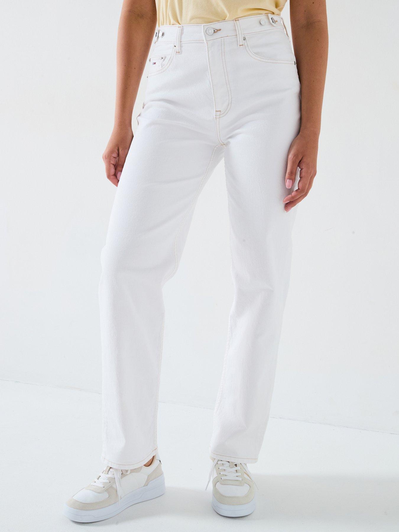 Image of Tommy Jeans Layla High Rise Straight Leg Jeans - White