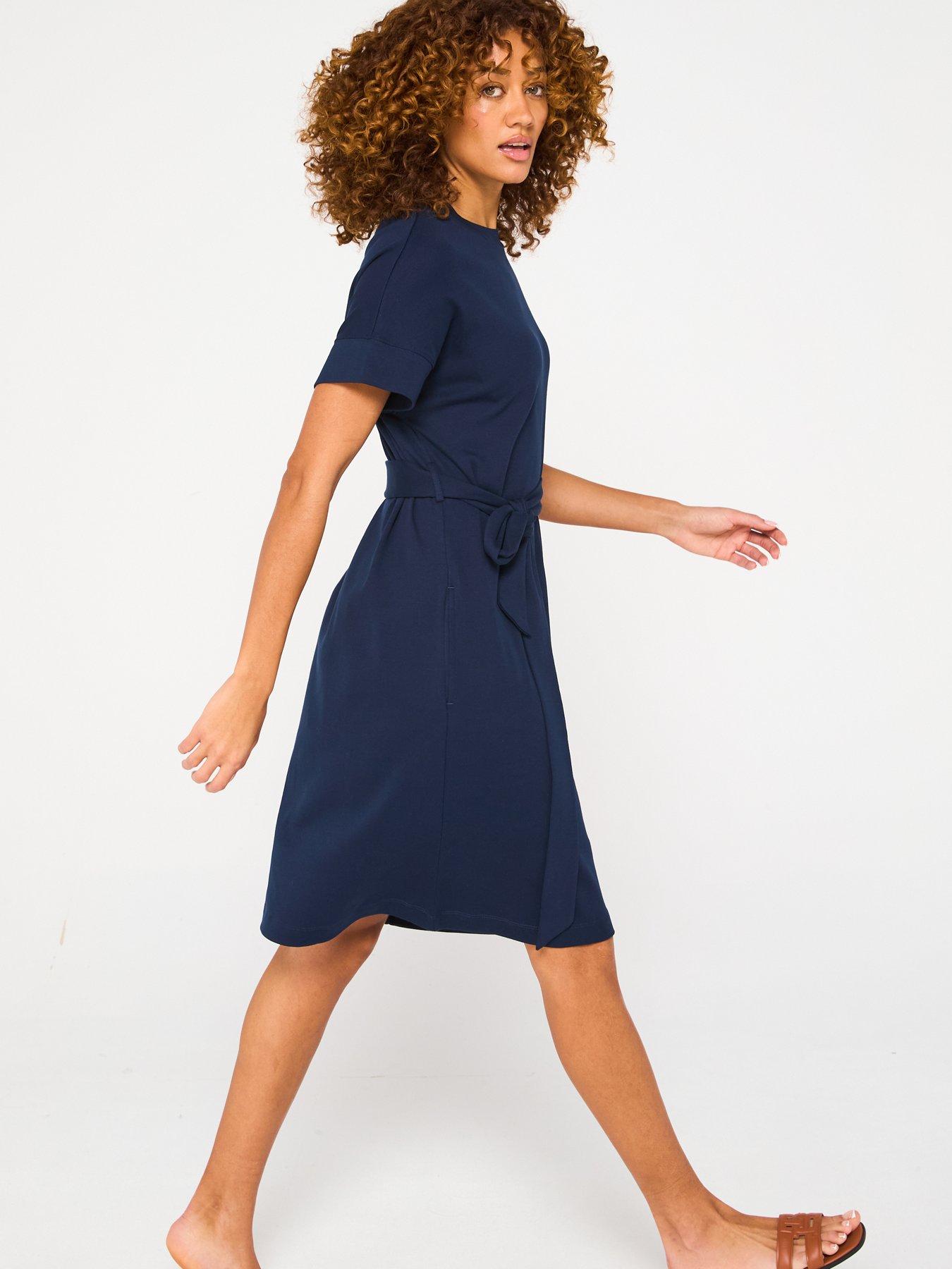 Tommy Hilfiger Tie Waist T-Shirt Dress - Navy | Very Ireland