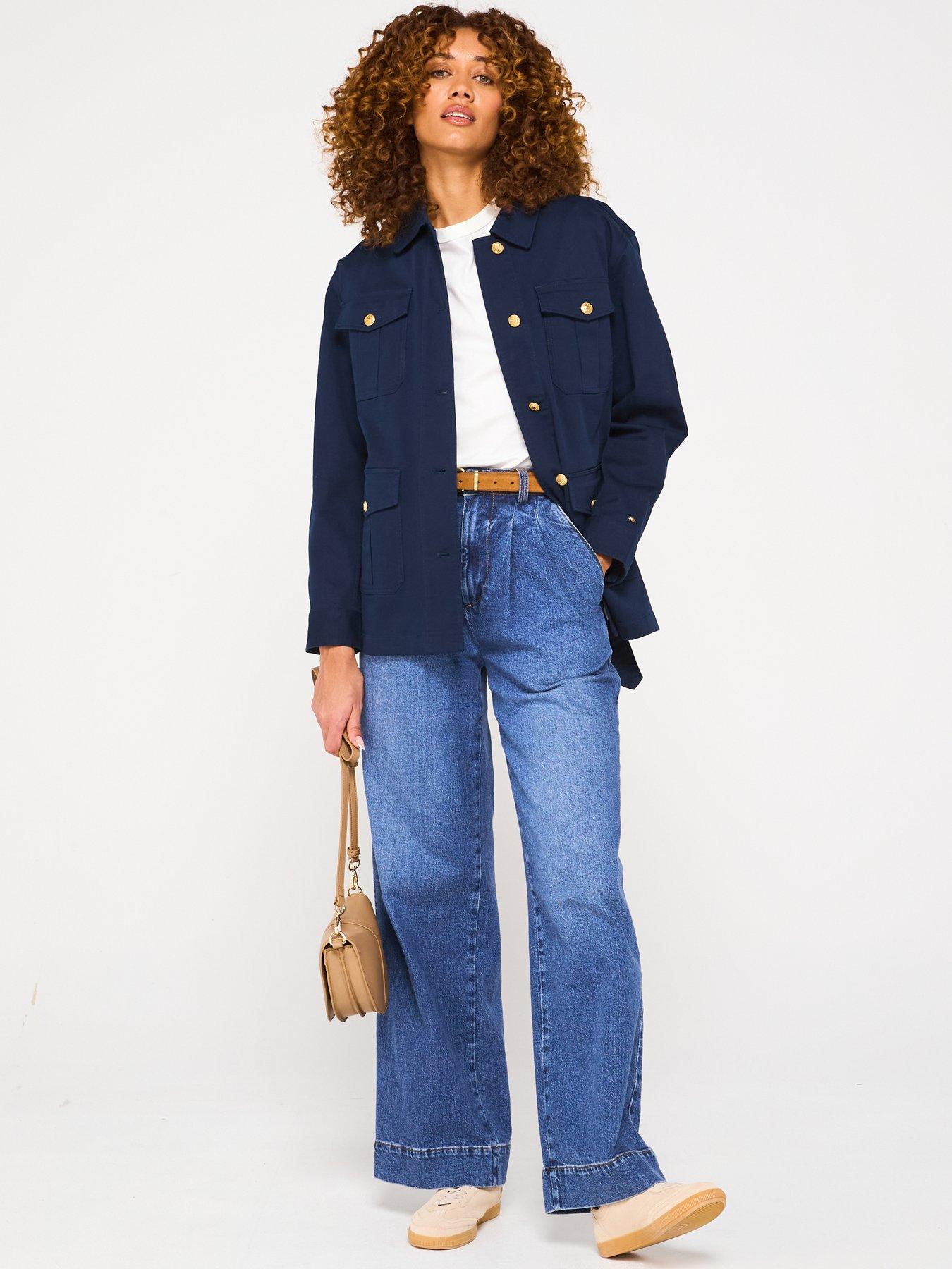 Image 3 of 6 of Tommy Hilfiger Tie Waist Utility Jackey - Navy