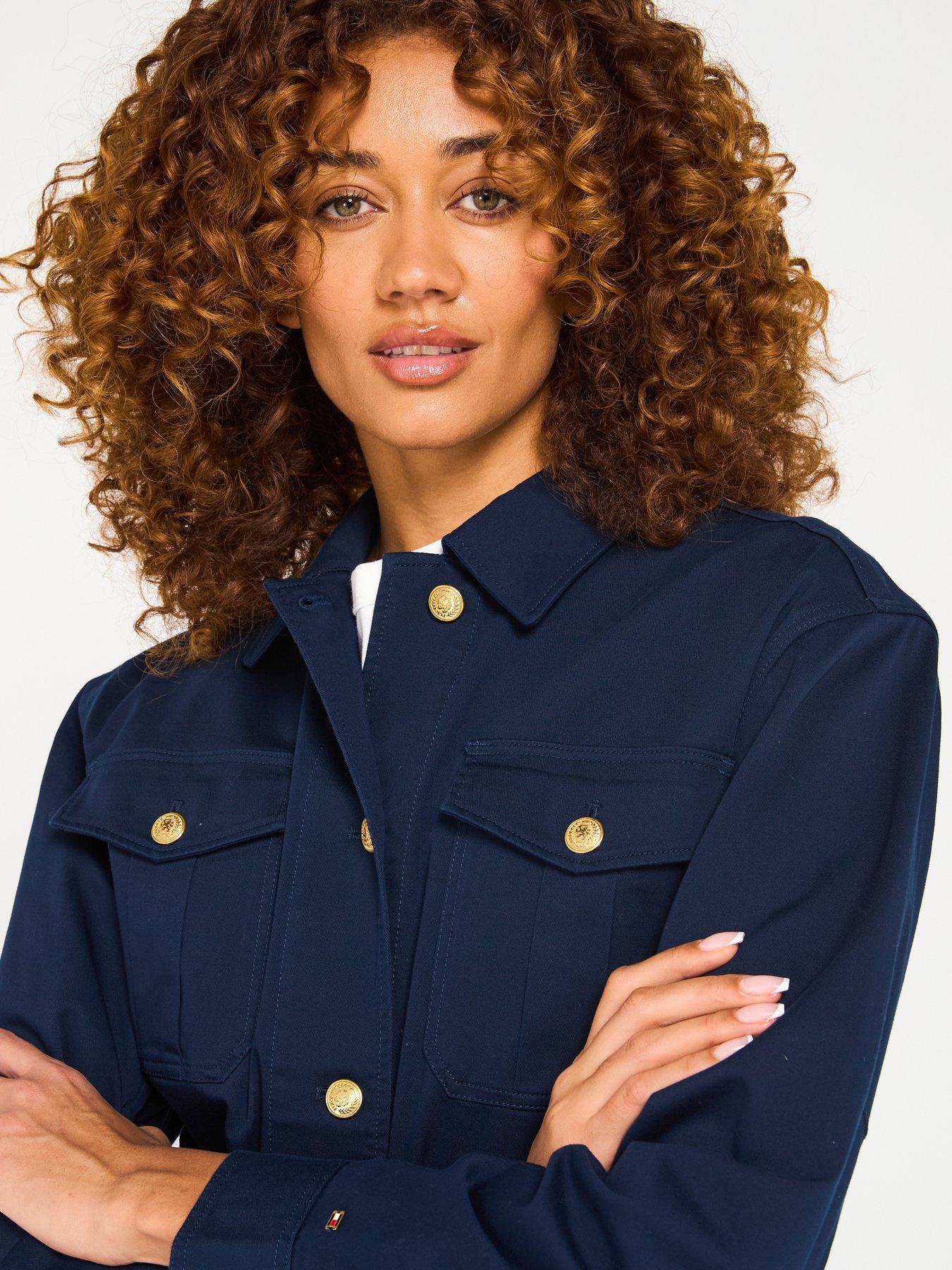 Image 4 of 6 of Tommy Hilfiger Tie Waist Utility Jackey - Navy
