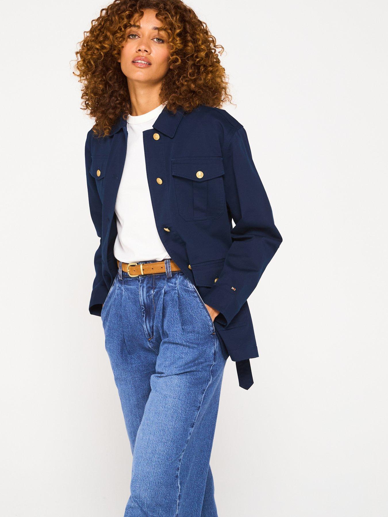 Image 5 of 6 of Tommy Hilfiger Tie Waist Utility Jackey - Navy