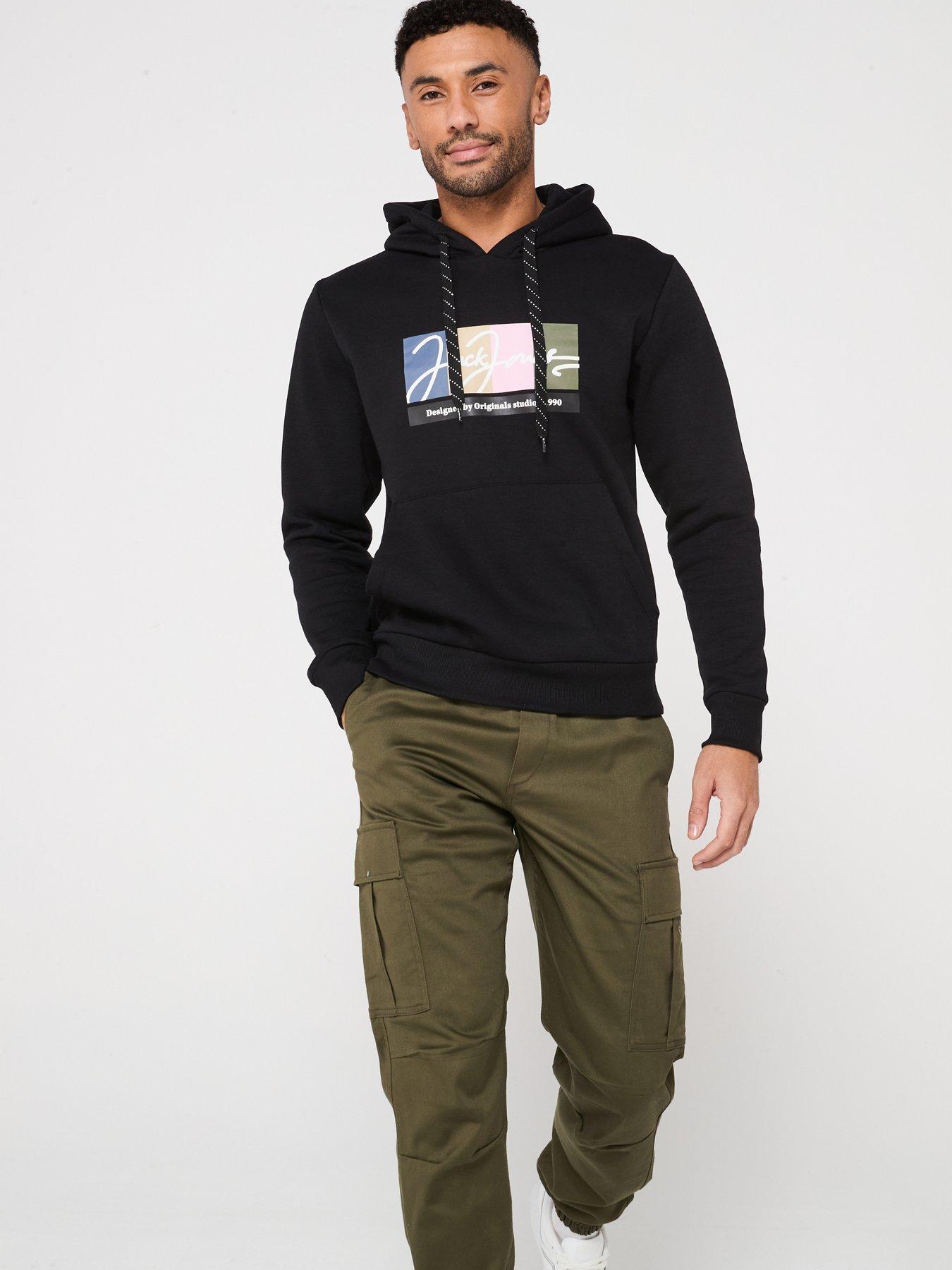 jack-jones-portland-block-logo-overhead-hoodie-blackfront