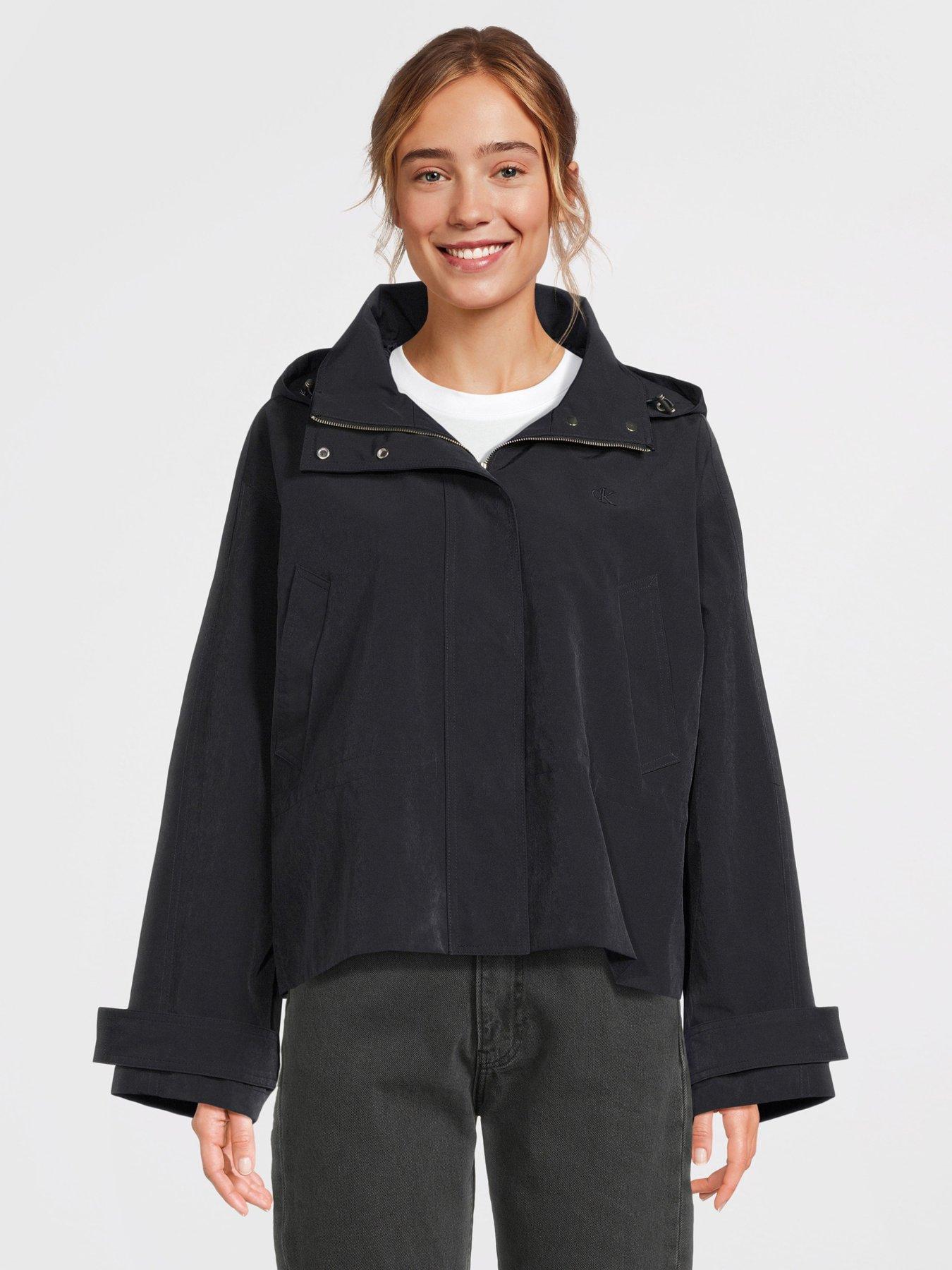 undefined Nylon Tie Waist Jacket - Black