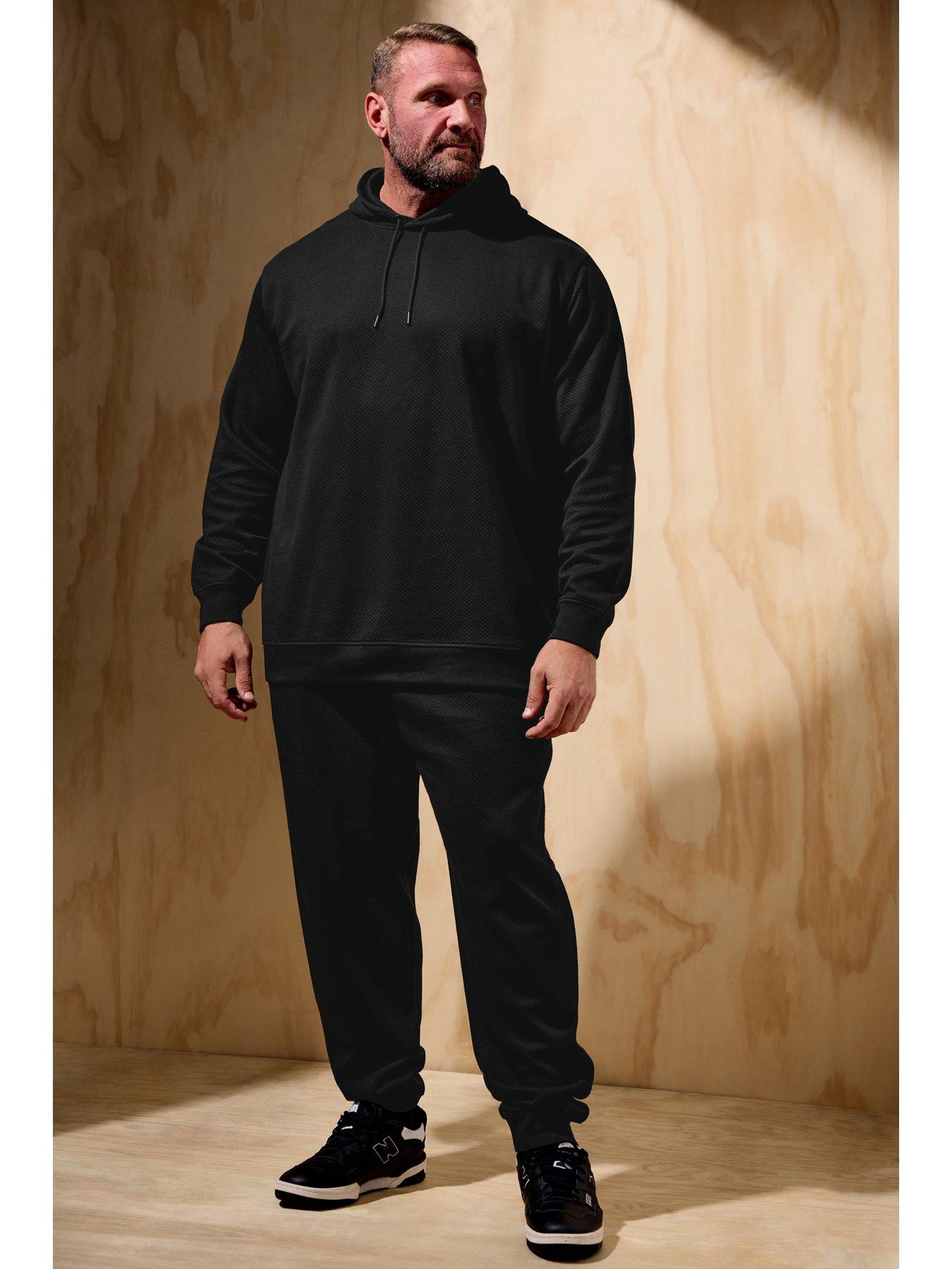 BadRhino Big  &  Tall Diamond Quilted Hoodie - Black