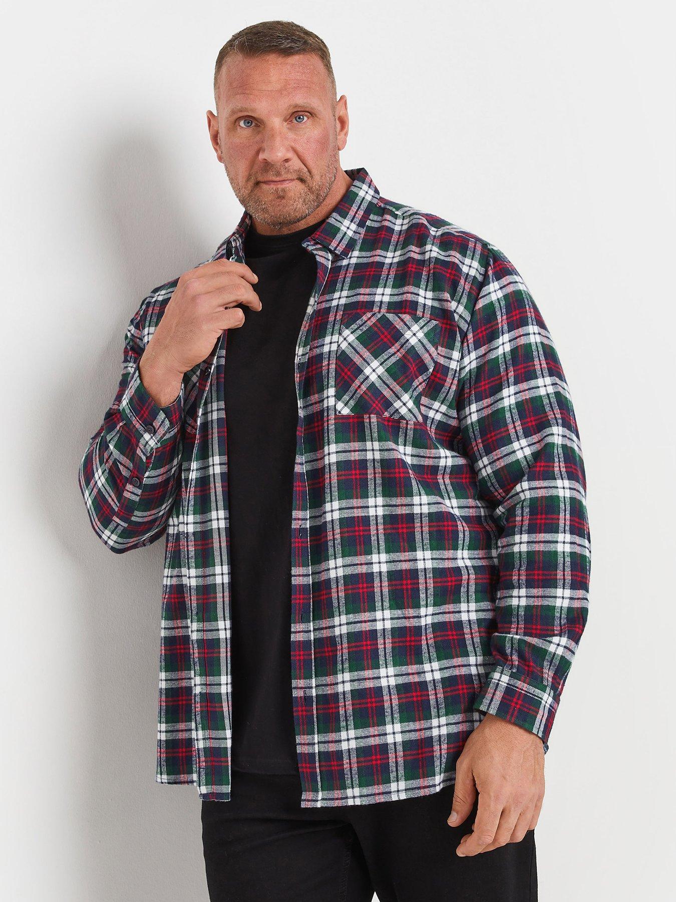 Image 1 of 1 of BadRhino Brushed Checked Long Sleeve Shirt - Multi