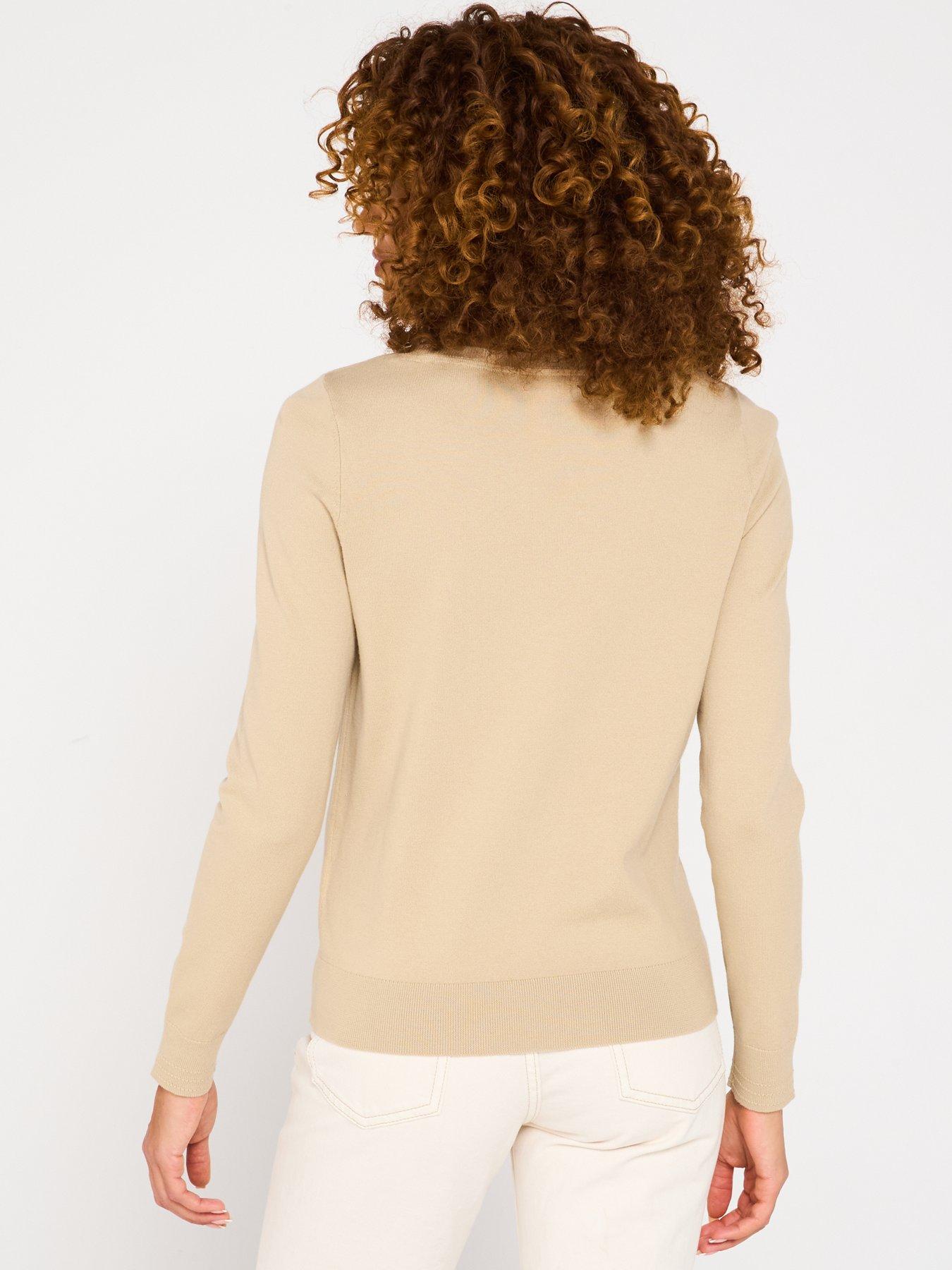 Image 2 of 6 of Tommy Hilfiger Mini Logo Boat Neck Jumper - Beige
