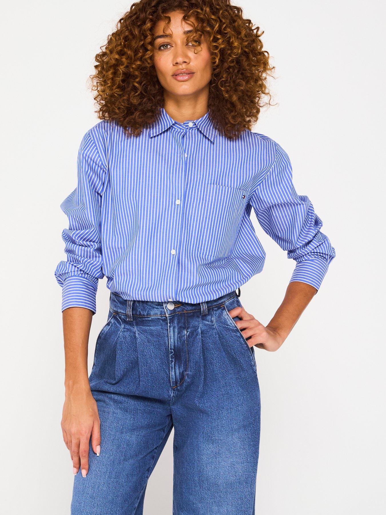 Image 6 of 6 of Tommy Hilfiger Poplin Stripe Shirt - Blue