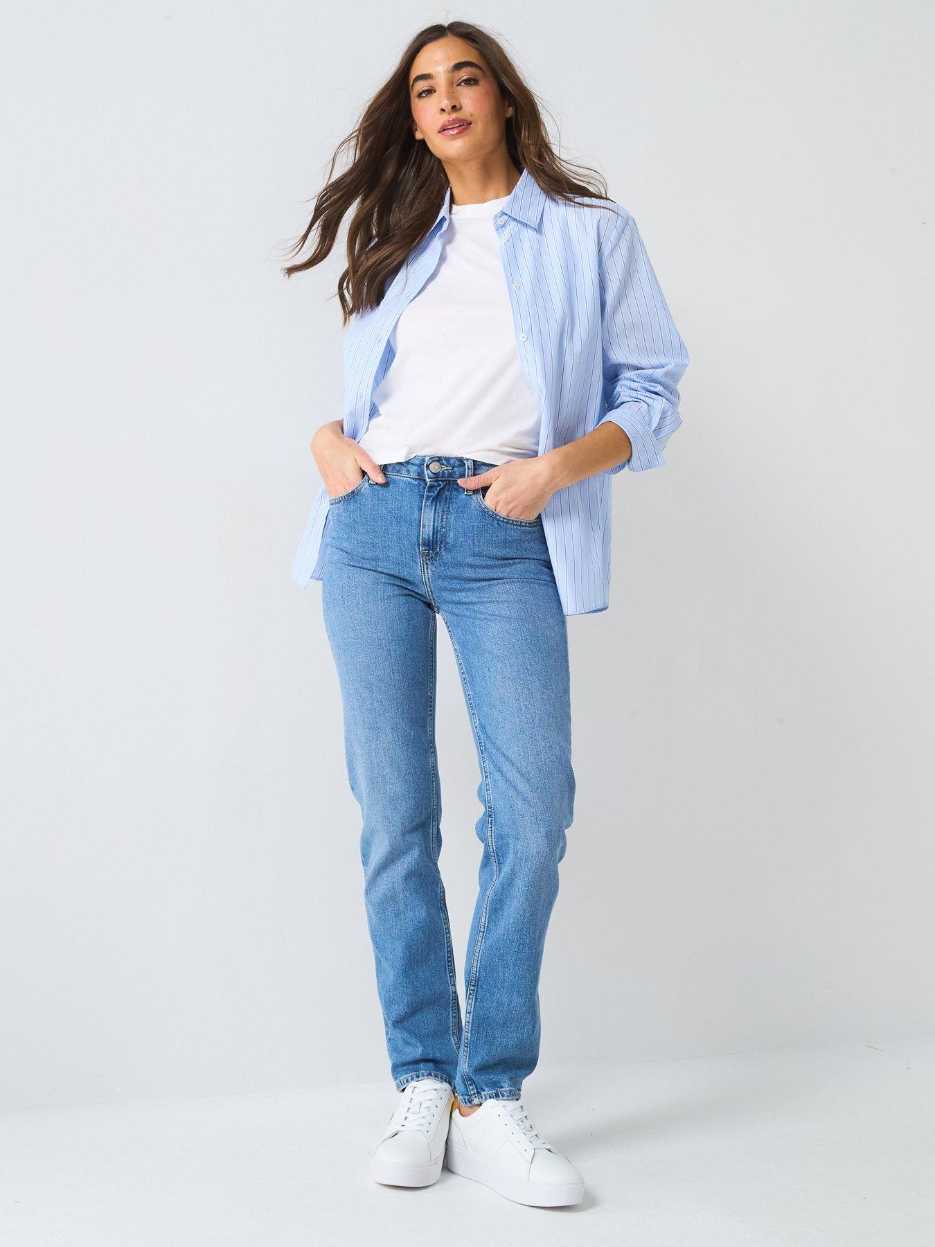 Image 3 of 5 of Tommy Hilfiger Mid Rise Straight Leg Jean - Blue