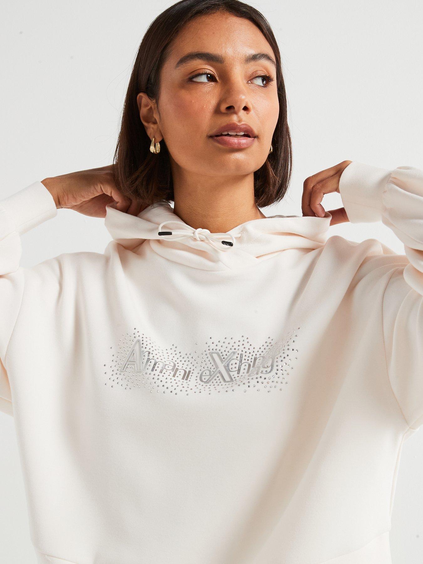 armani-exchange-embellished-logo-hoodie-whiteoutfit