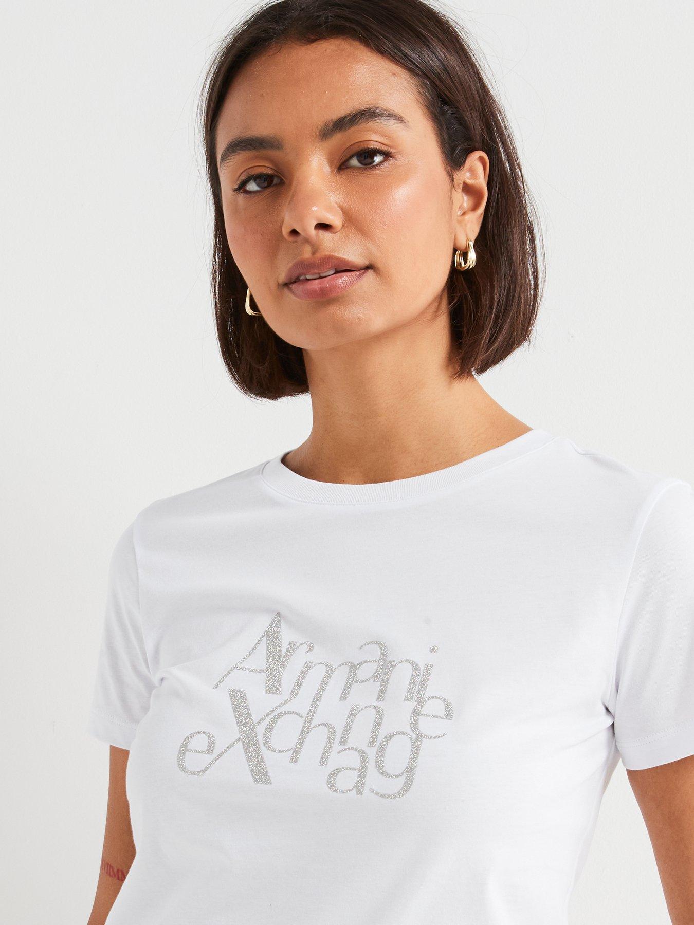 armani-exchange-embellished-logo-short-sleeve-t-shirt-whiteoutfit