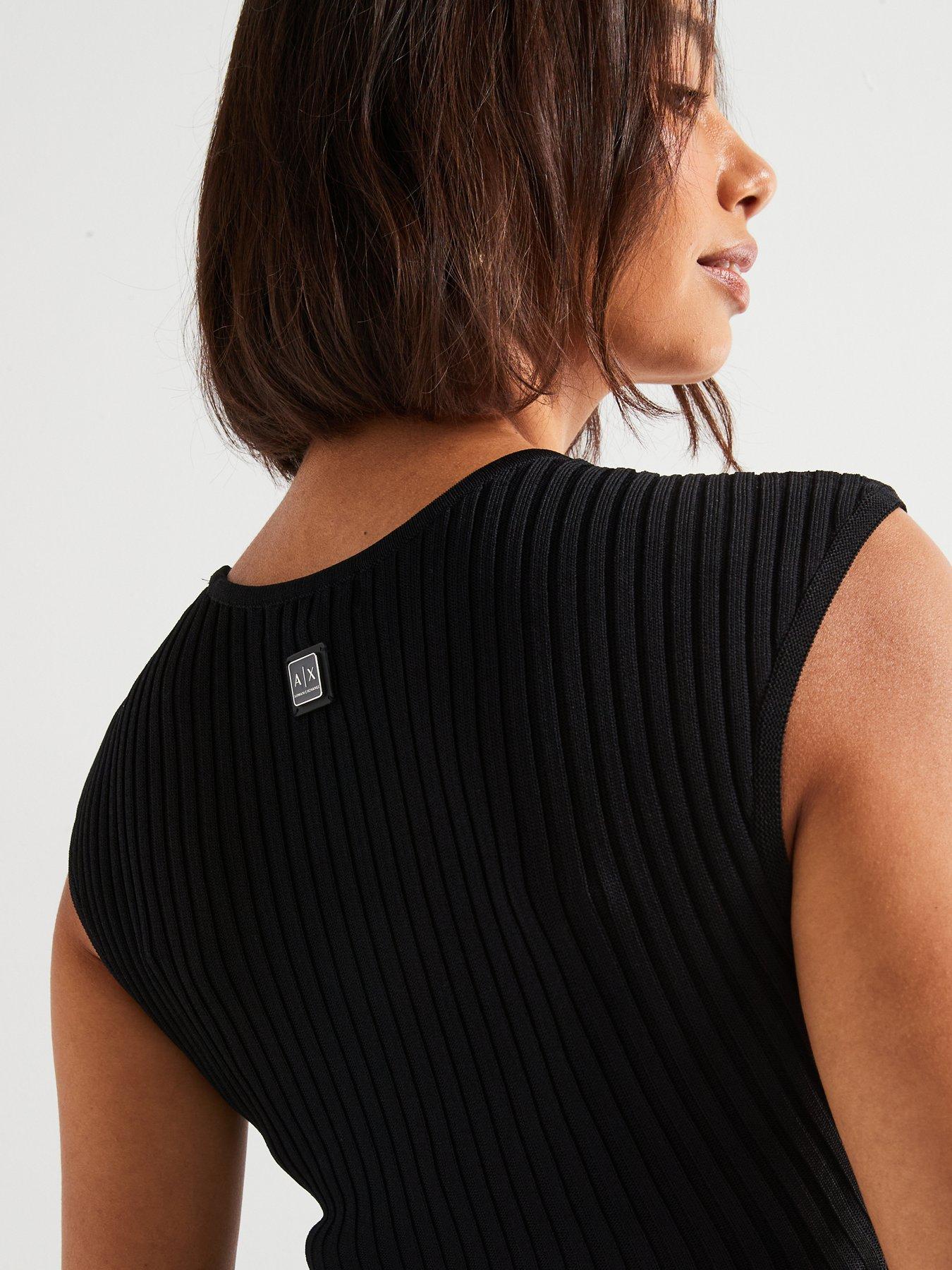 Image 5 of 5 of Armani Exchange Knitted Midi Dress - Black