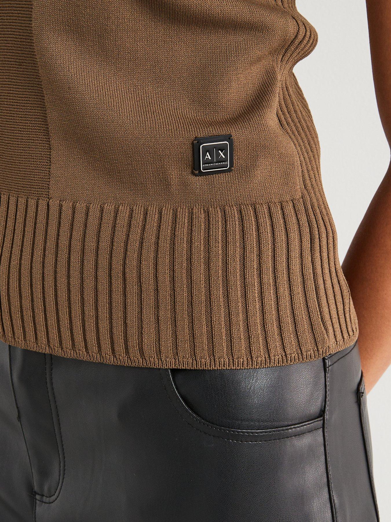 Image 5 of 5 of Armani Exchange Knitted Vest Top - Khaki