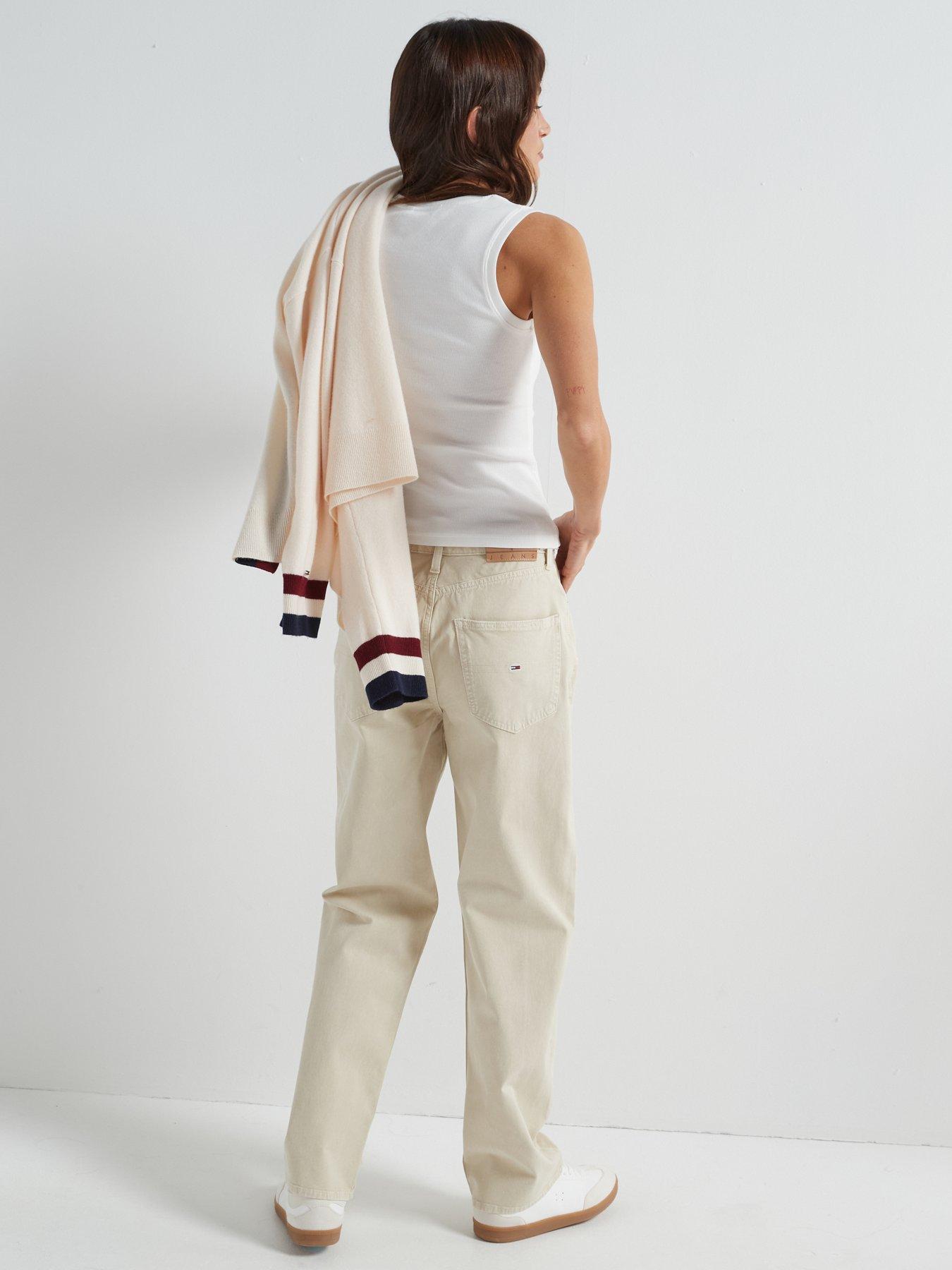 Image 5 of 5 of Tommy Jeans Ribbed Logo Tank Top - White