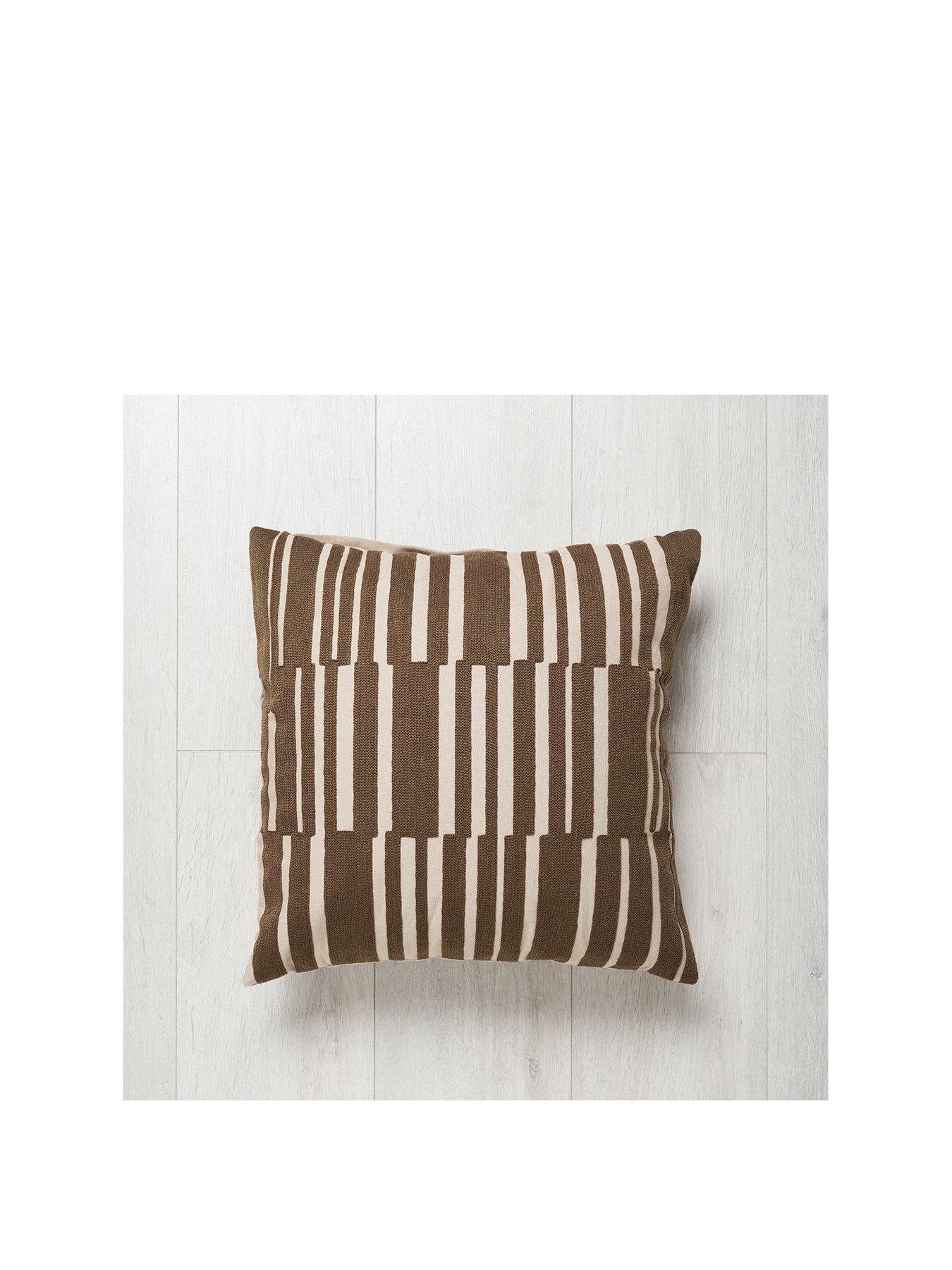 very-home-geo-woven-cushion-brownstillFront