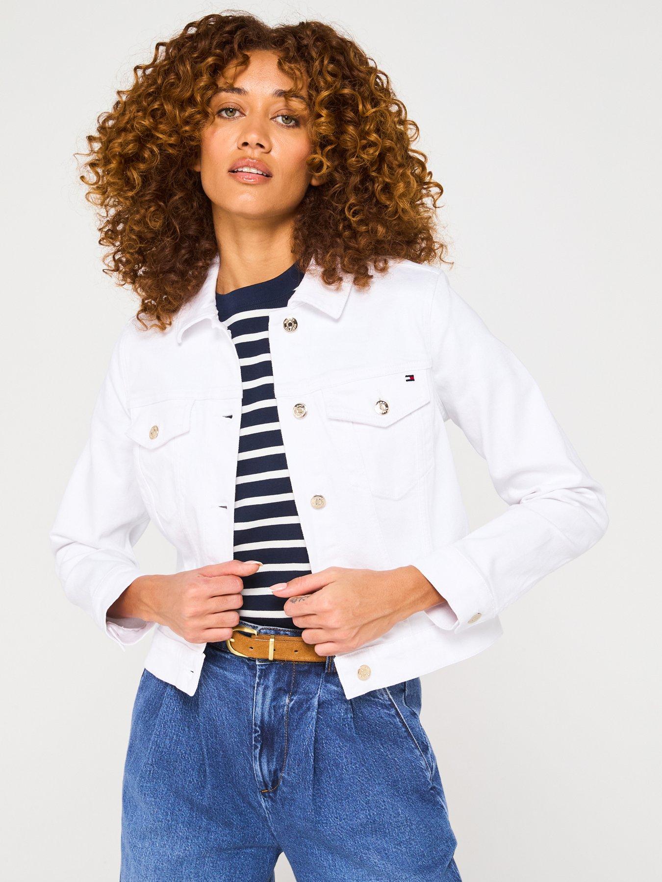 Image 1 of 6 of Tommy Hilfiger Slim Denim Jacket - White