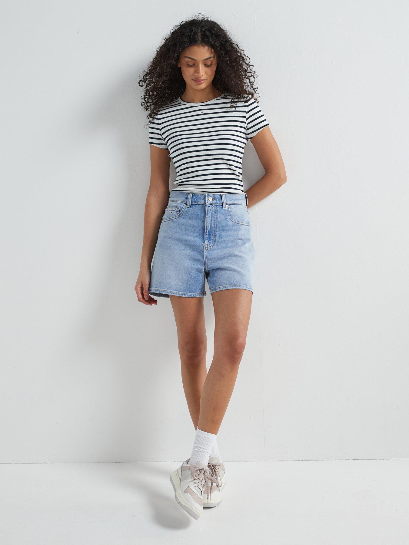 Image 3 of 6 of Tommy Jeans Mom Shorts - Blue