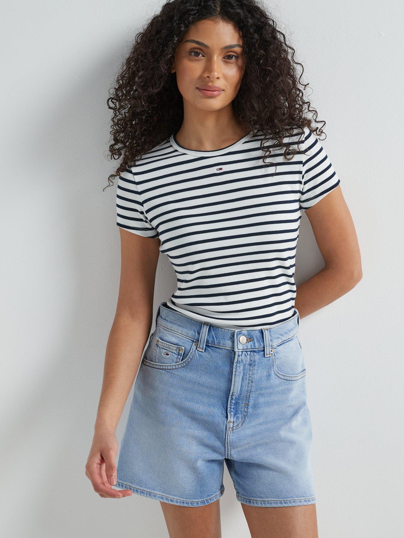 Image 5 of 6 of Tommy Jeans Mom Shorts - Blue