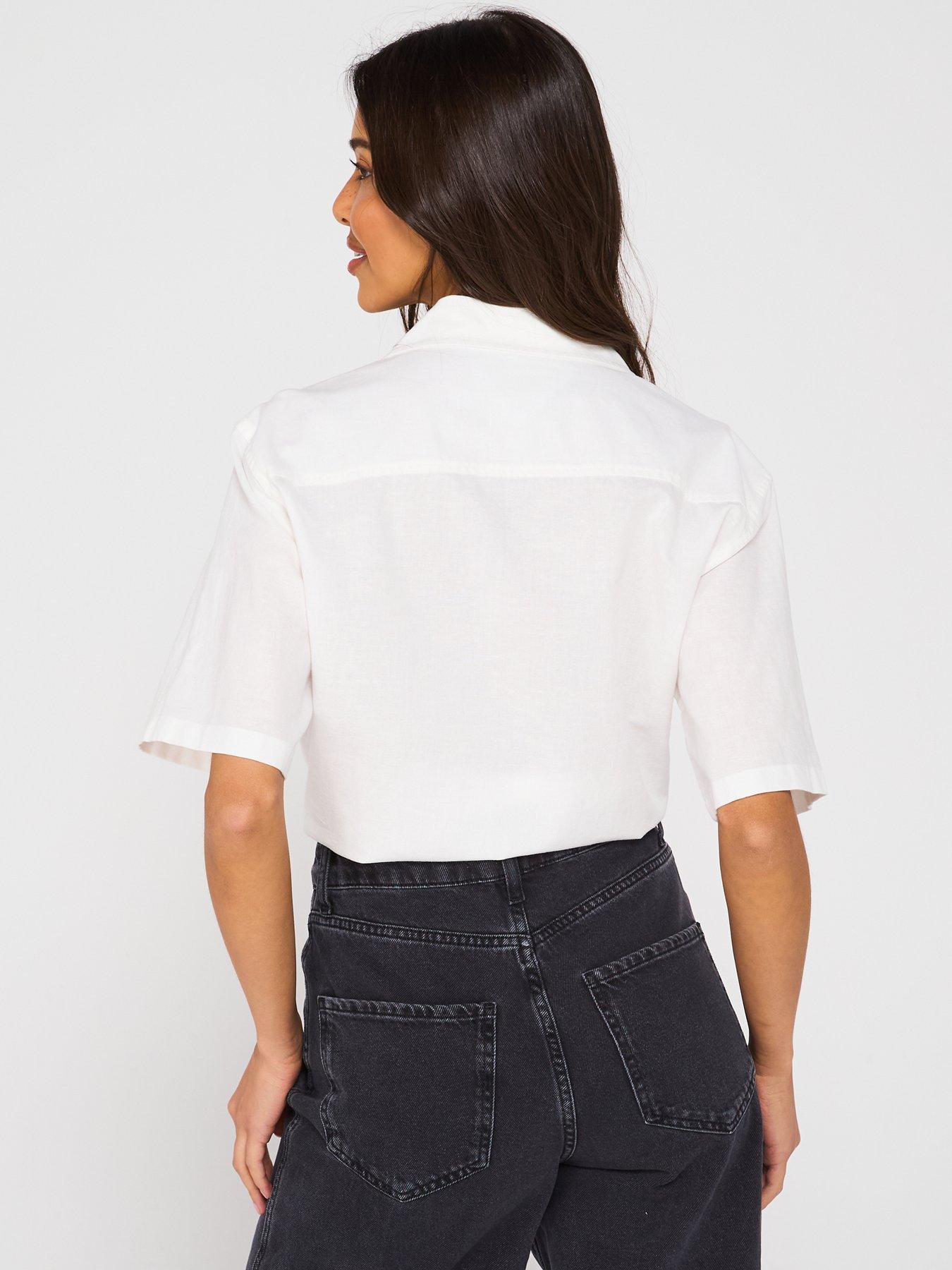 tommy-jeans-cropped-linen-tied-shirt-whitestillFront