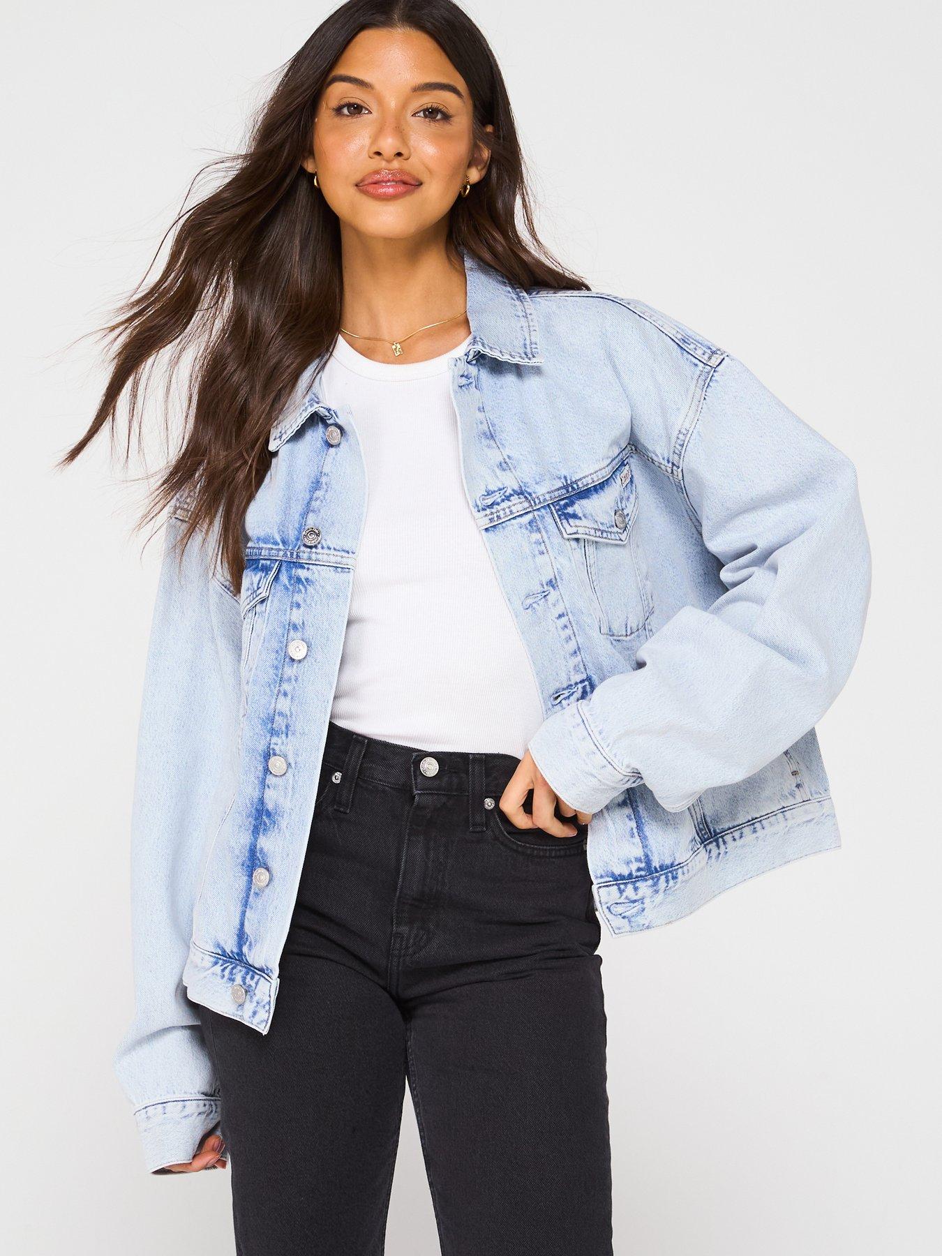 Image of Calvin Klein Jeans Boxy Denim Jacket - Blue