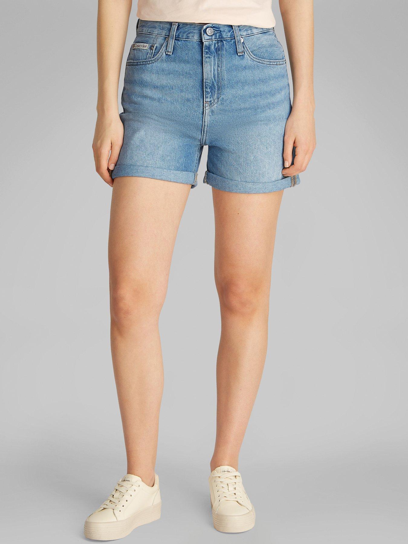 calvin-klein-jeans-mid-rise-mom-short-bluefront