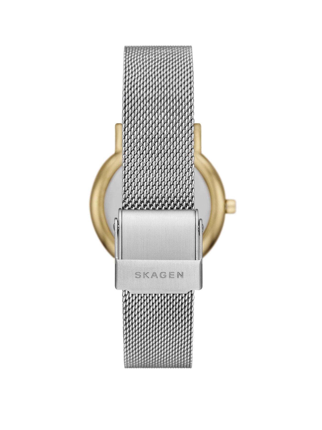 skagen-signature-lille-two-hand-silver-stainless-steel-mesh-watch-and-bracelet-setstillFront