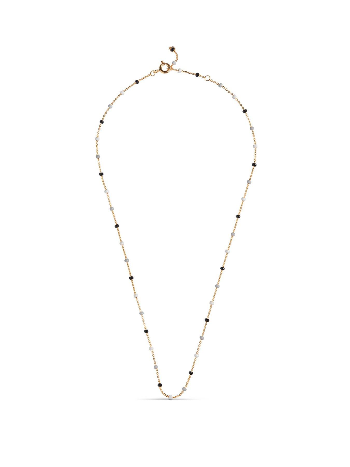 enamel-copenhagen-lola-gold-40cm-necklace-18ct-gold-plated-925-sterling-silver-and-black-and-white-enamel