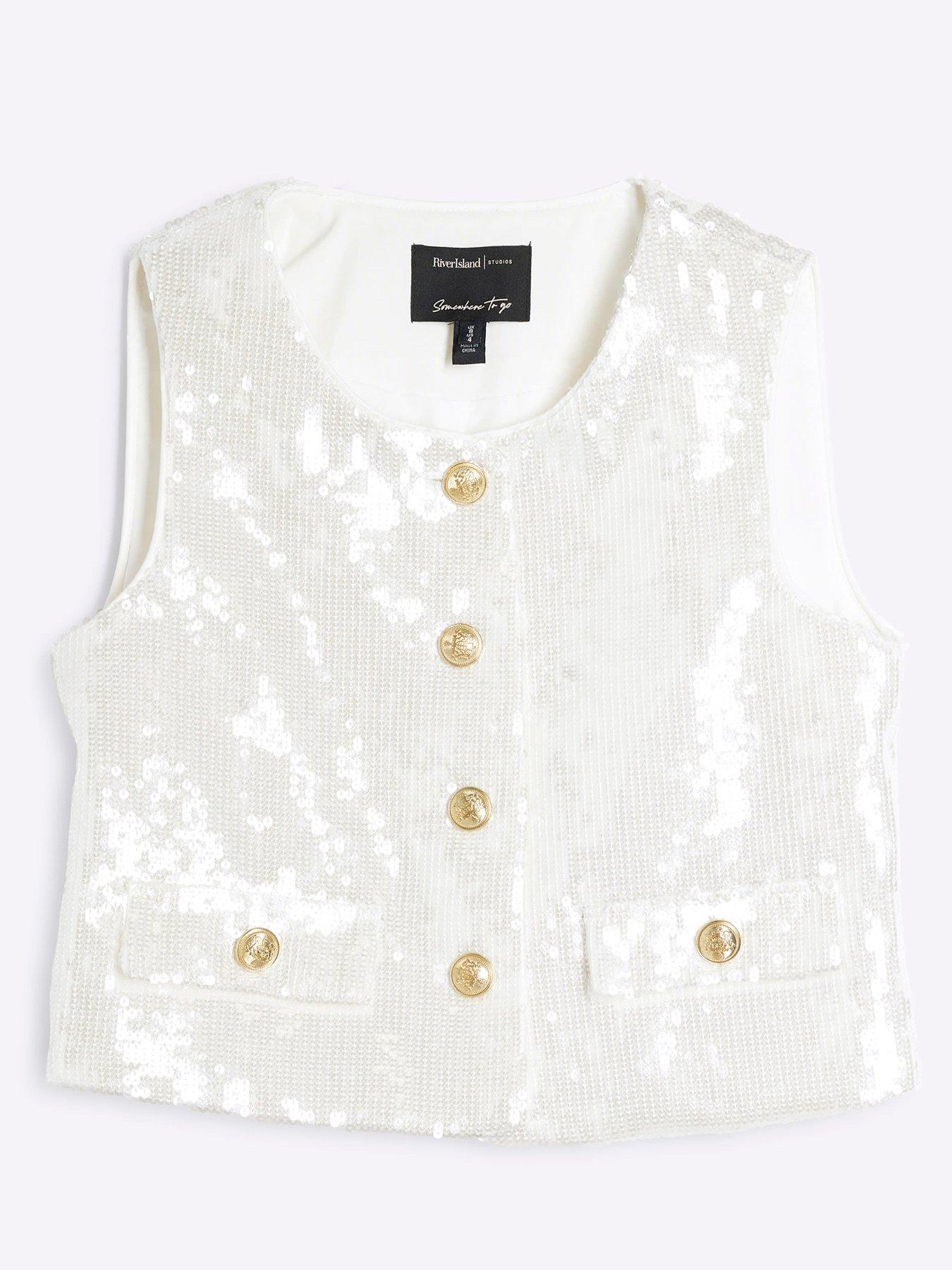 river-island-collarless-sequin-button-waistcoat-creamdetail