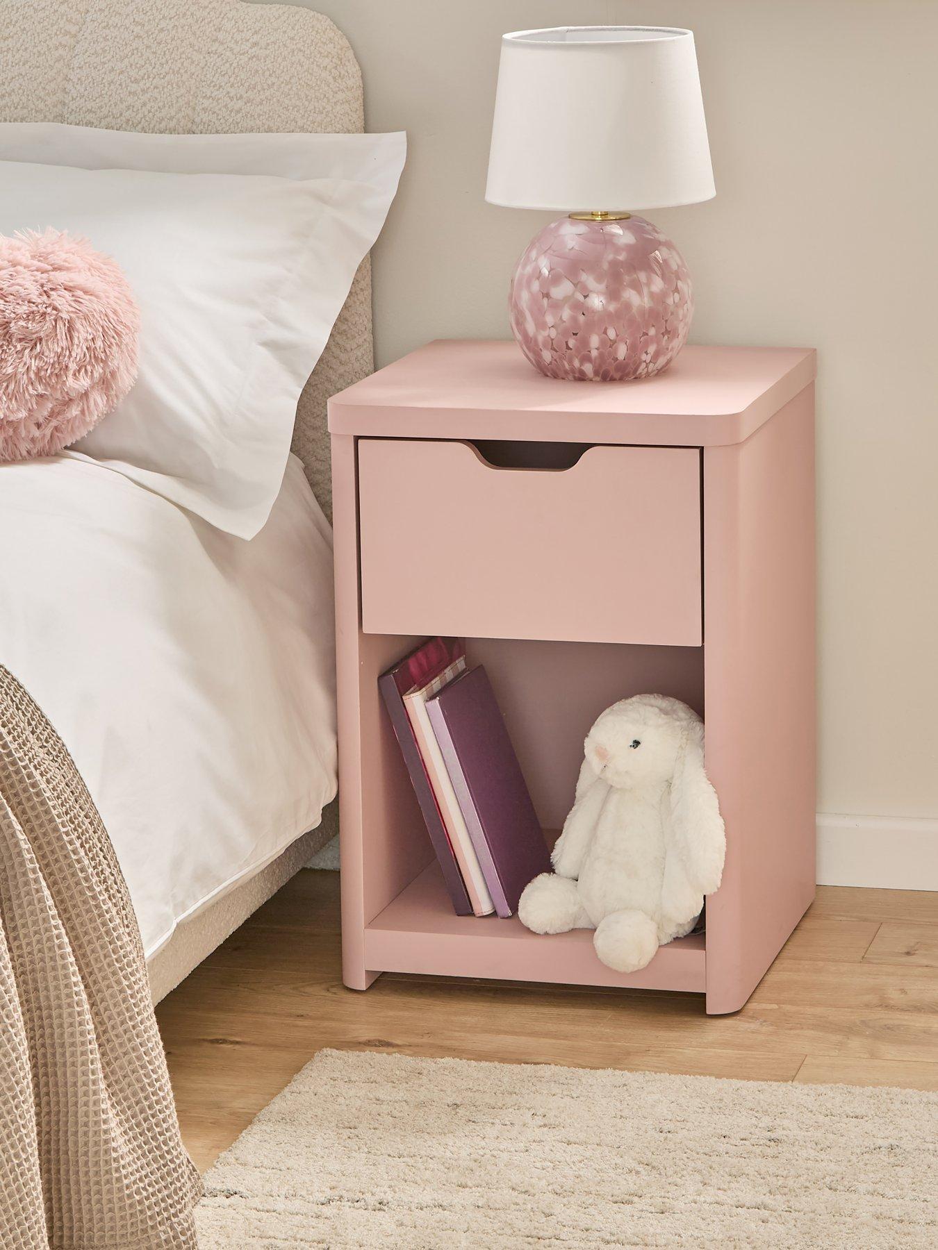 Very Home Aspen 1 Drawer Bedside Chest - Pink