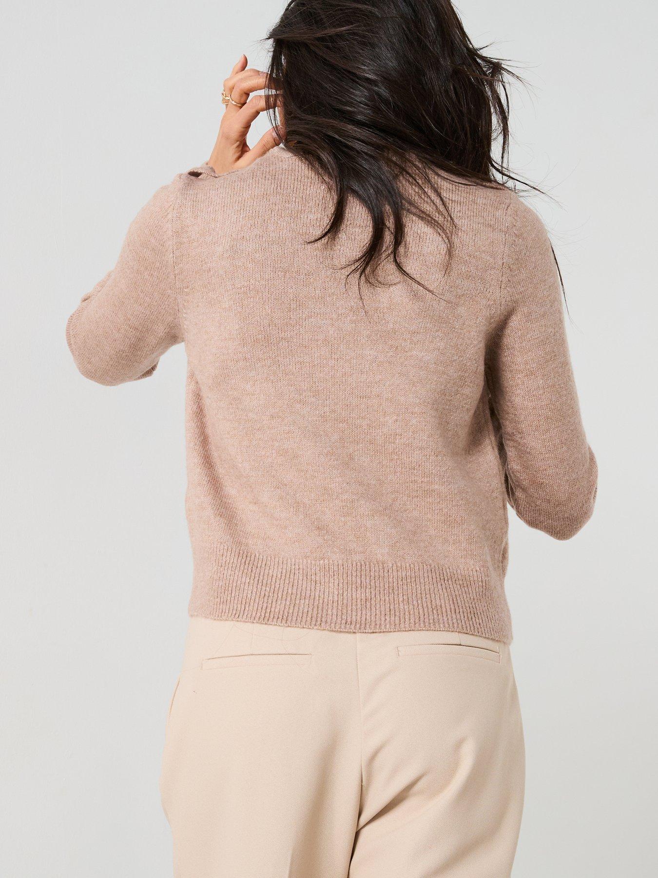 river-island-neat-button-cardigan-light-brownstillFront