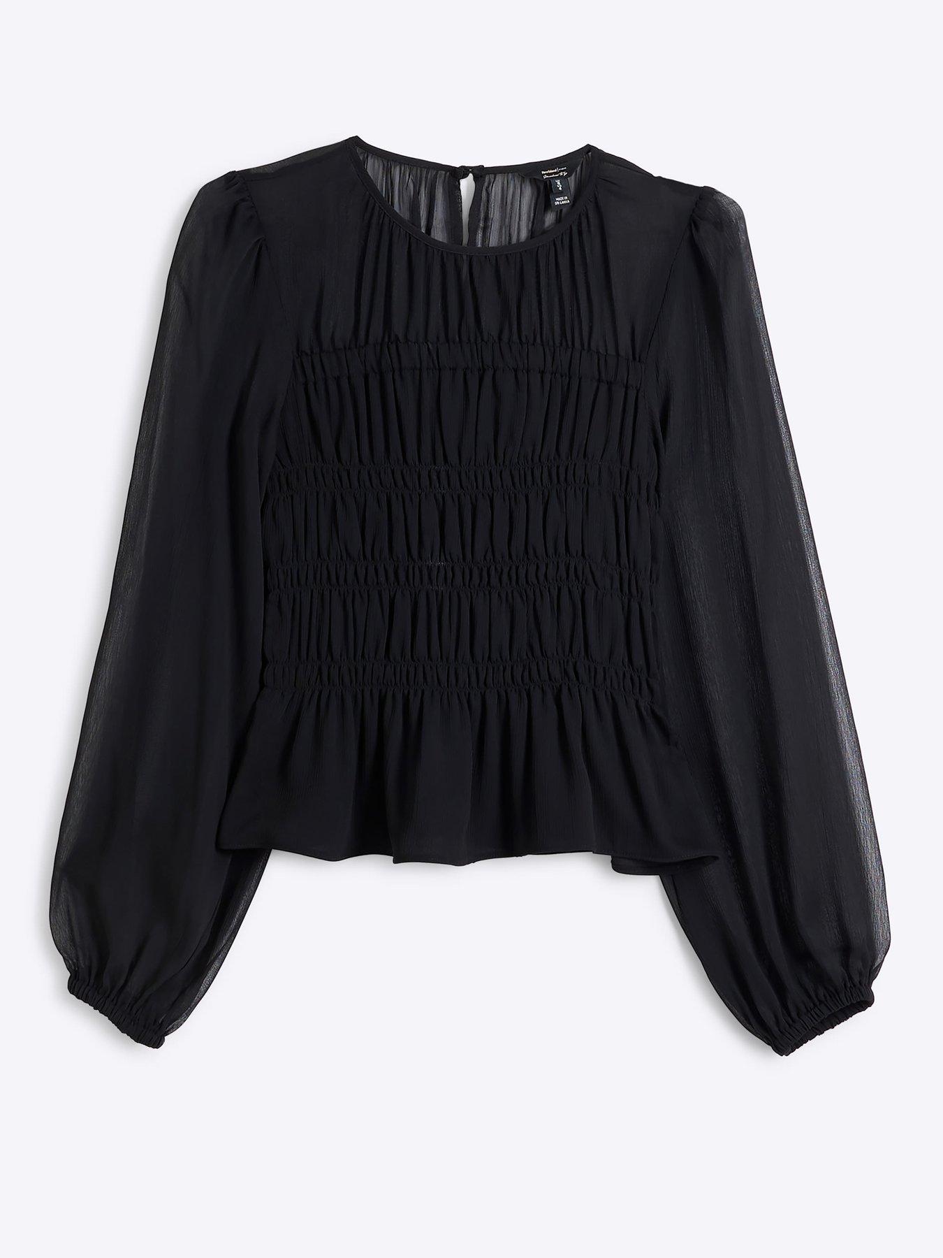 river-island-shirred-chiffon-blouse-blackdetail