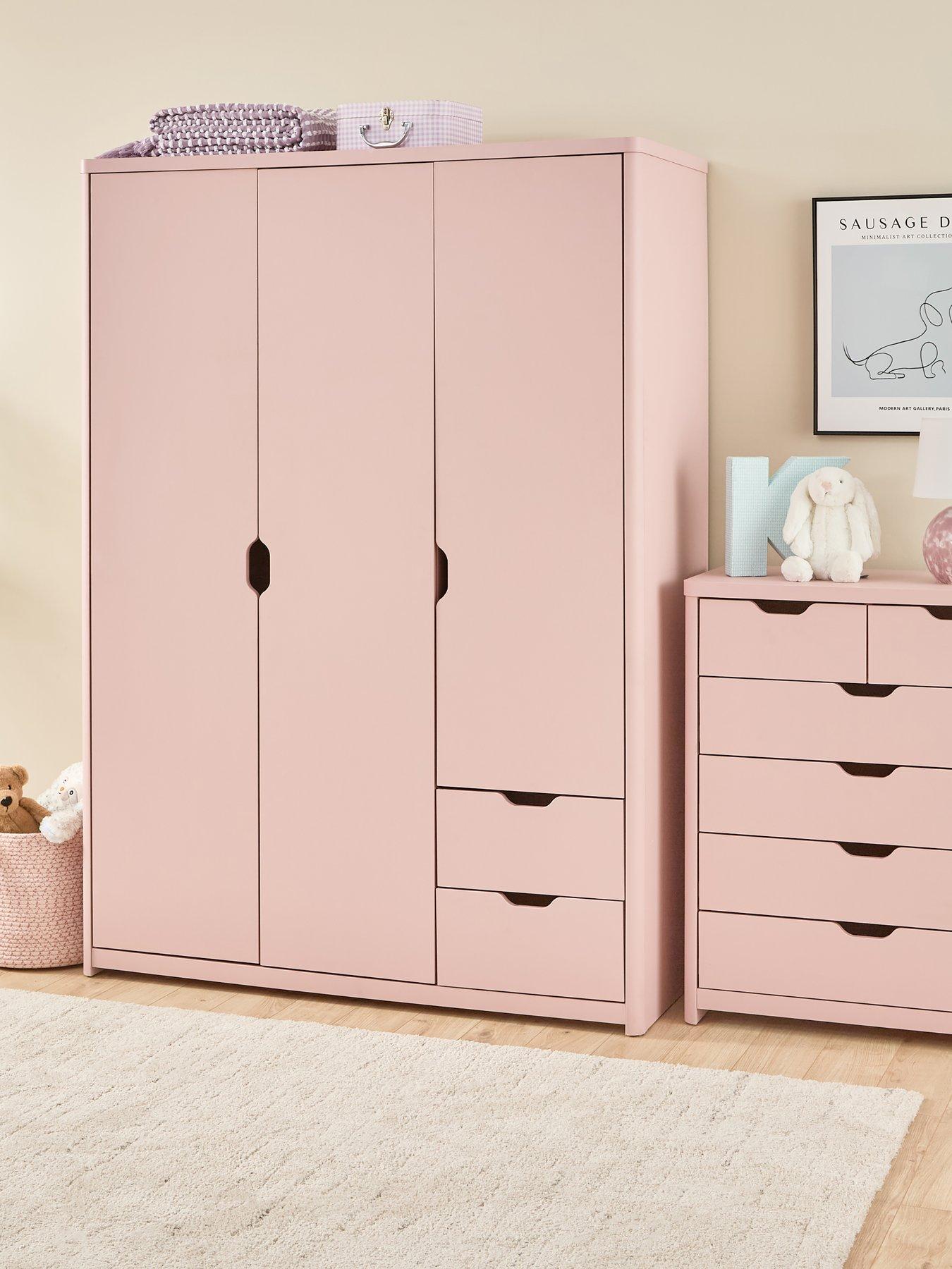Very Home Aspen 3 Door, 2 Drawer Wardrobe - Pink