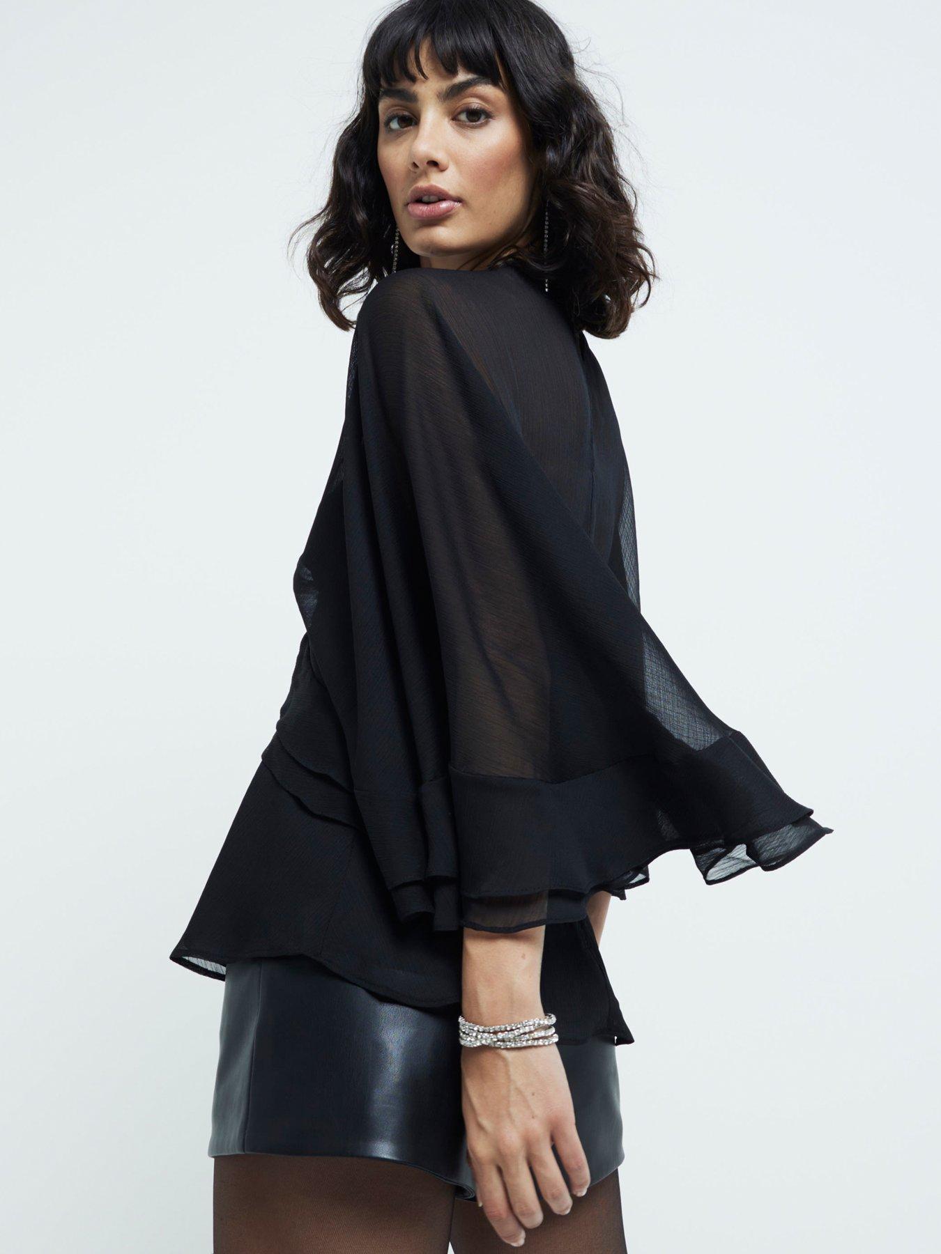 river-island-ruffle-cape-top-blackstillFront