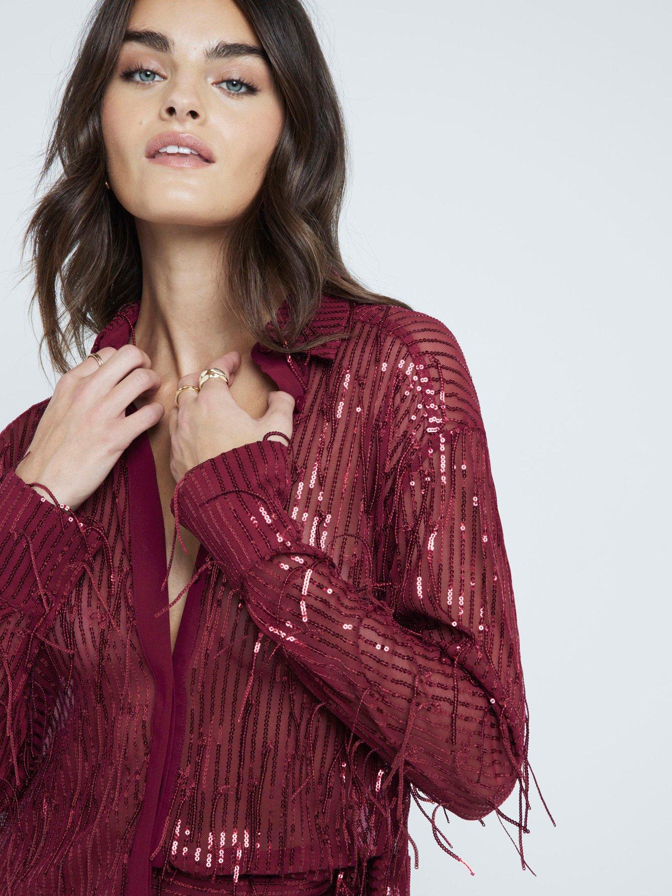 river-island-sequin-fringe-shirt-dark-redoutfit