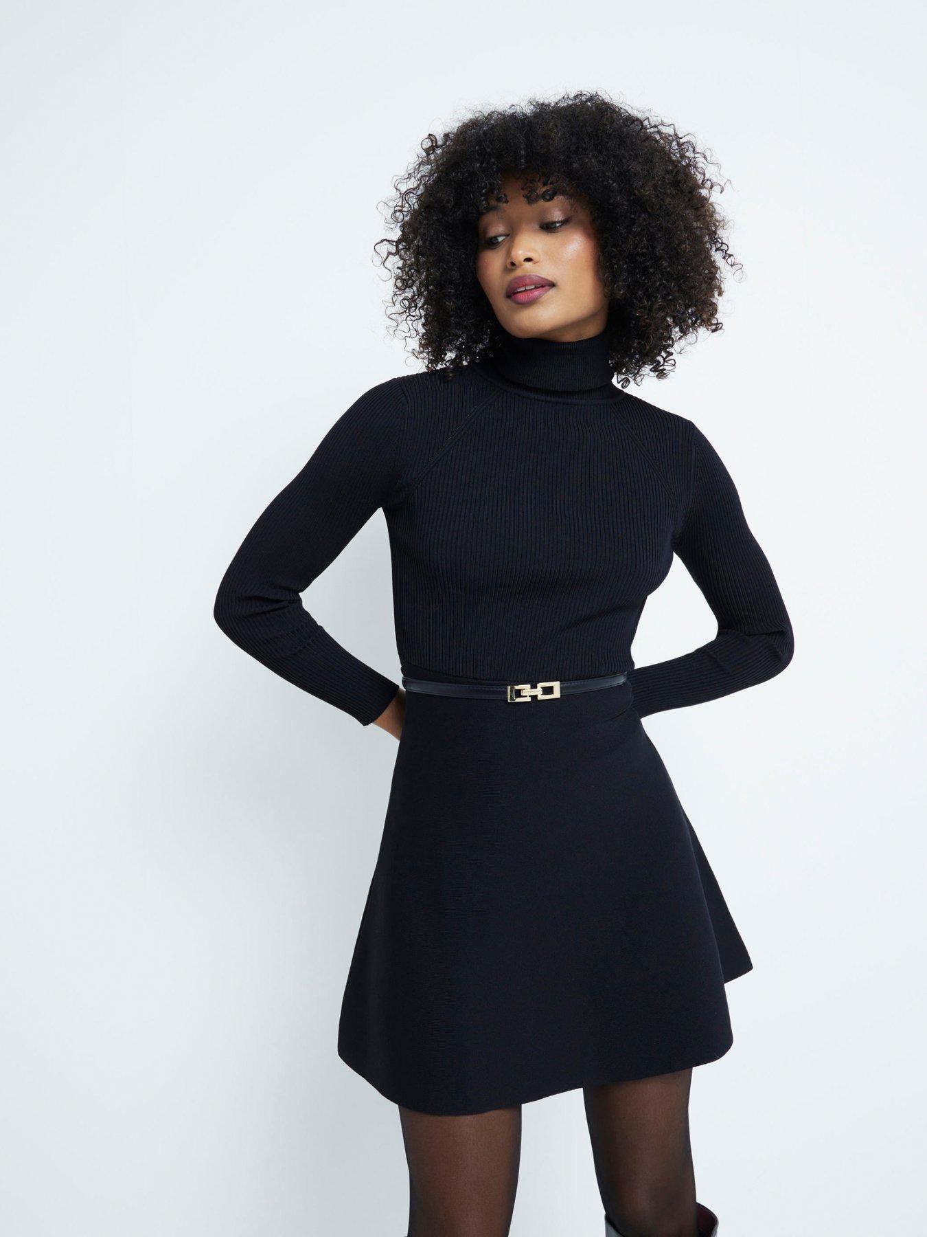 river-island-flippy-roll-belted-mini-dress-blackfront