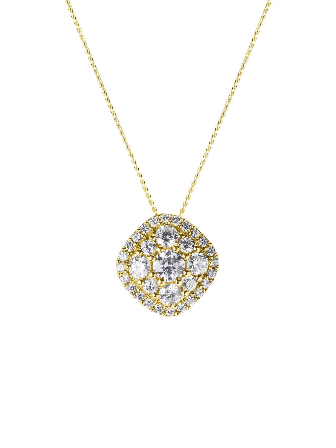 created-brilliance-marie-9ct-yellow-gold-050ct-tw-lab-grown-diamond-cluster-pendantoutfit