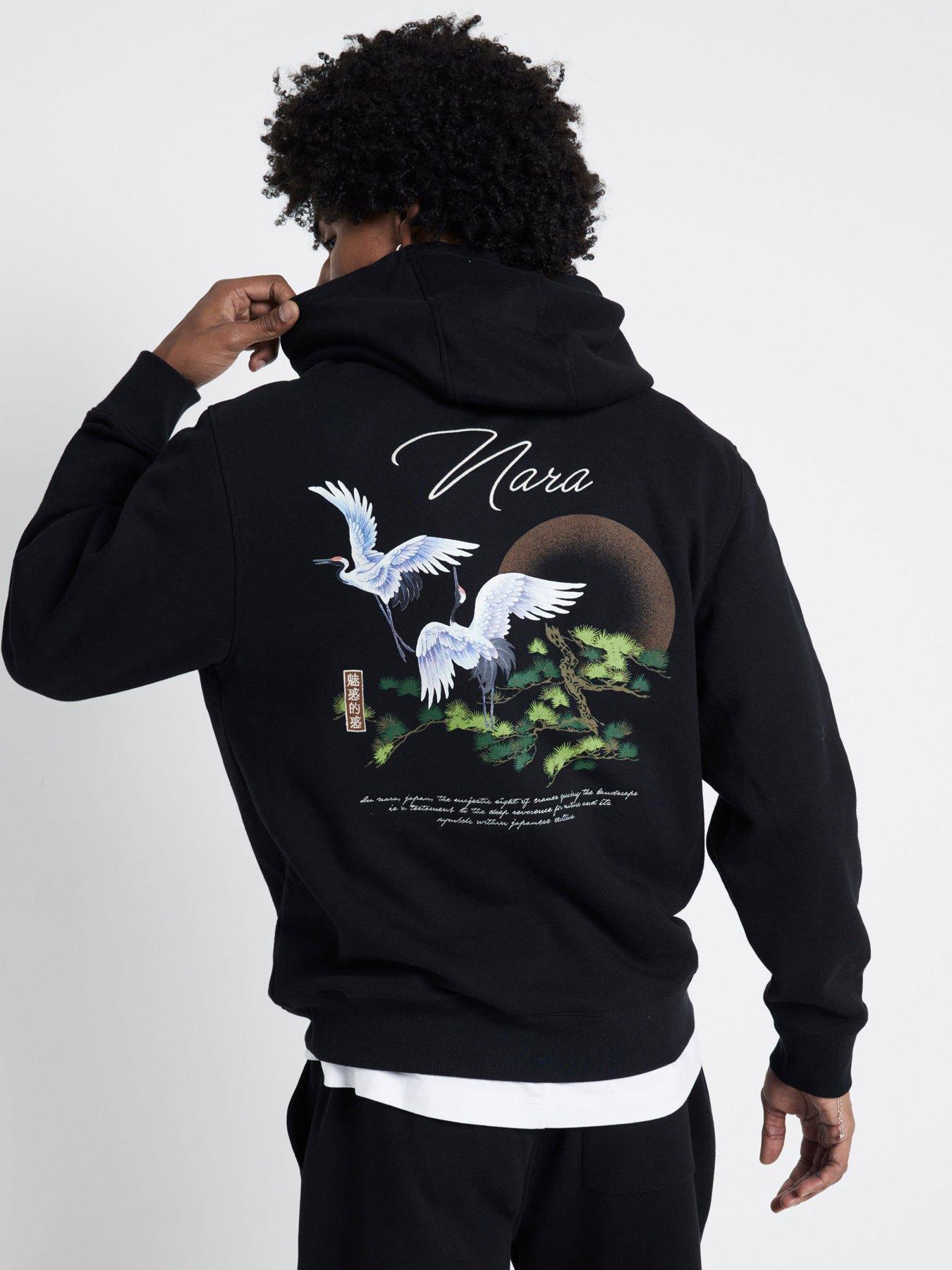 river-island-regular-fit-nara-crane-hoodie-blackstillFront